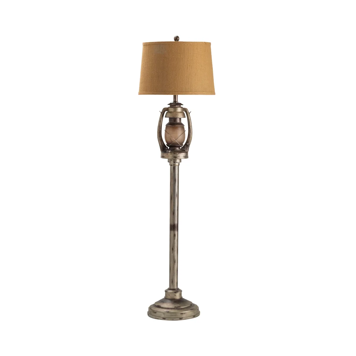 Crestview Collection Oil Lantern Dark Gray Finish Floor Lamp - Image 2