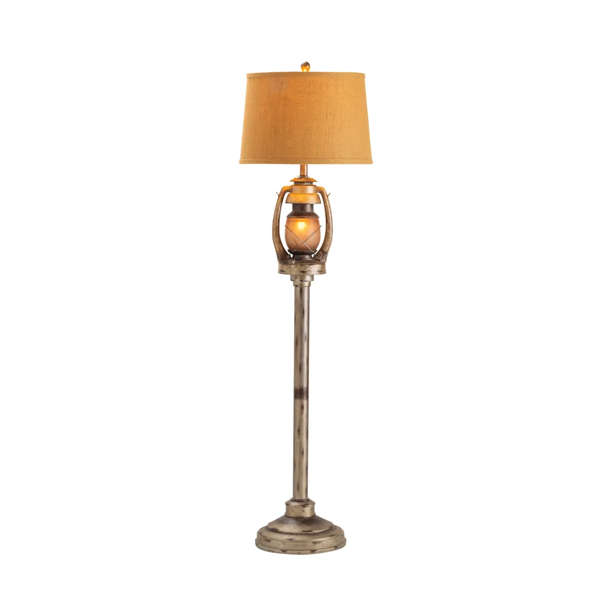 Crestview Collection Oil Lantern Dark Gray Finish Floor Lamp - Image 3
