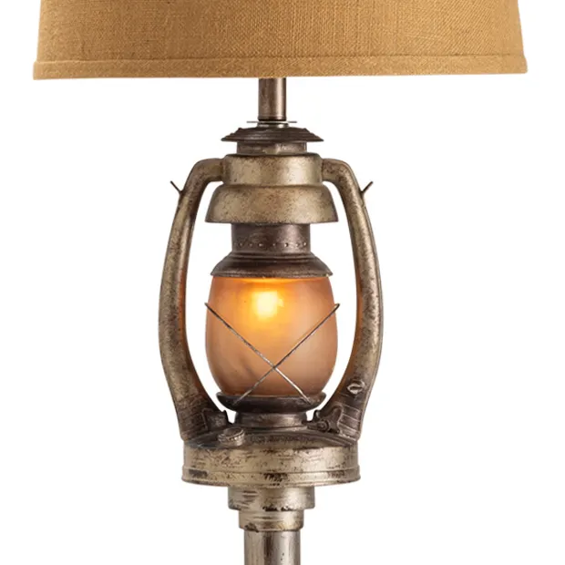 Crestview Collection Oil Lantern Dark Gray Finish Floor Lamp - Image 4