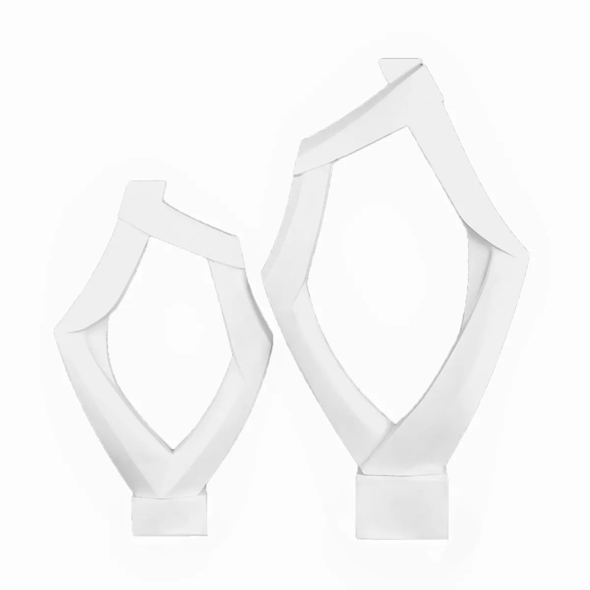 Crestview Collection Onyx Matte White Sculptures ~ Set Of 2