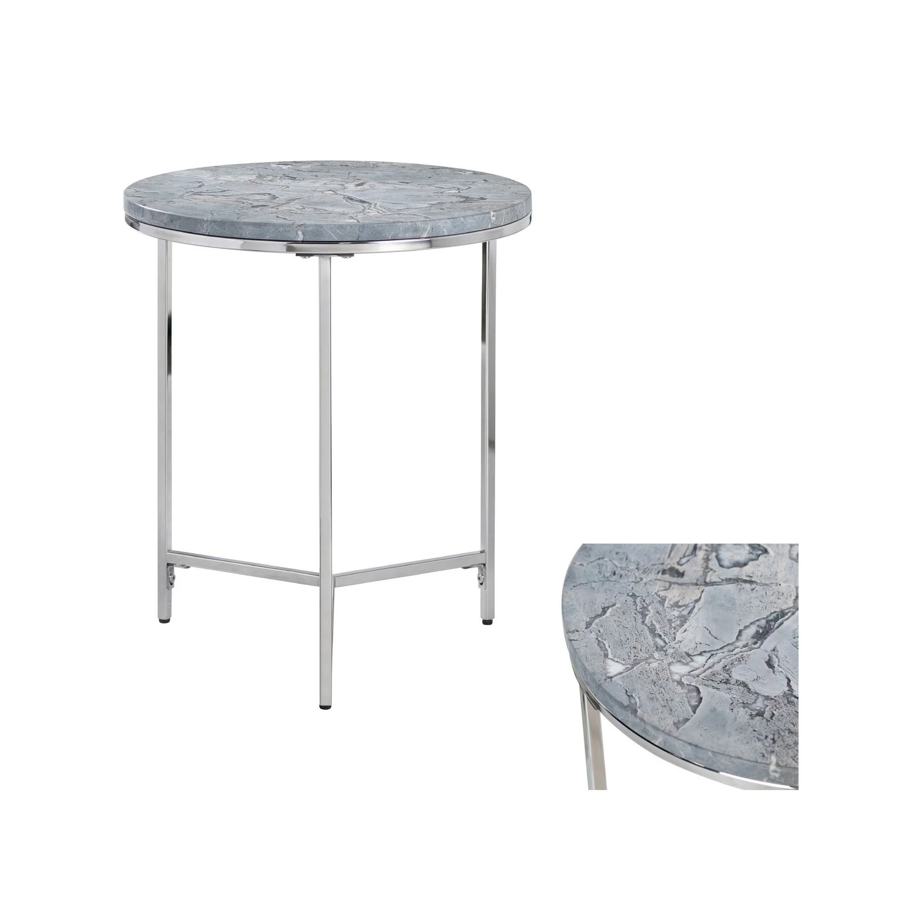 Crestview Collection Orion Gray Marble Round Accent Table - Image 5