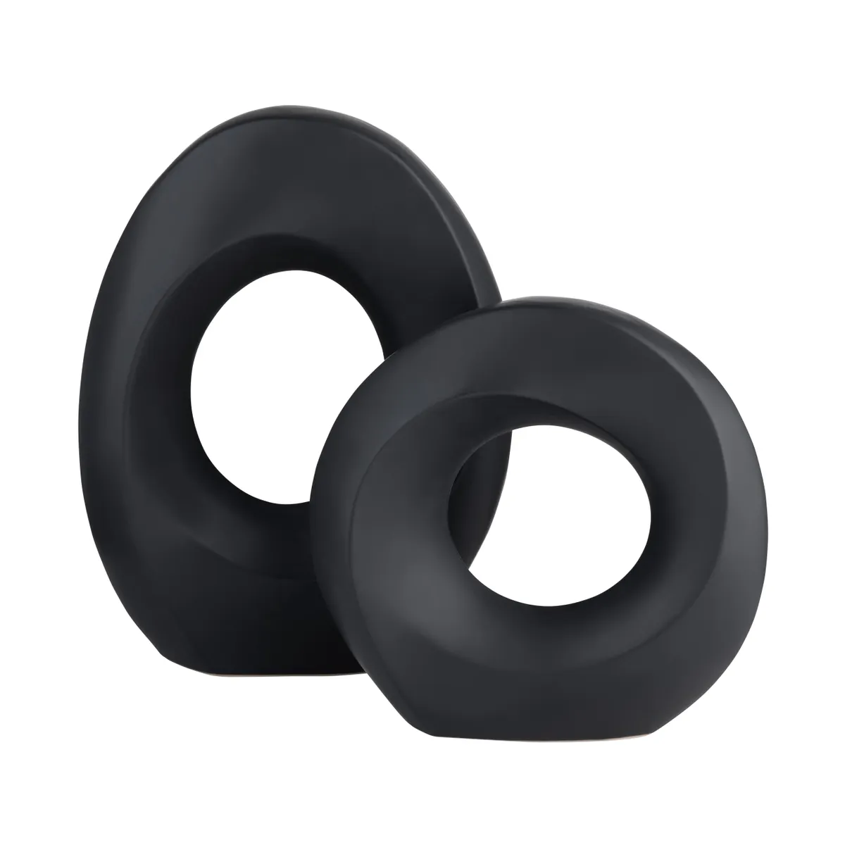 Crestview Collection Osborn Matte Black Sculptures ~ Set Of 2 - Image 2