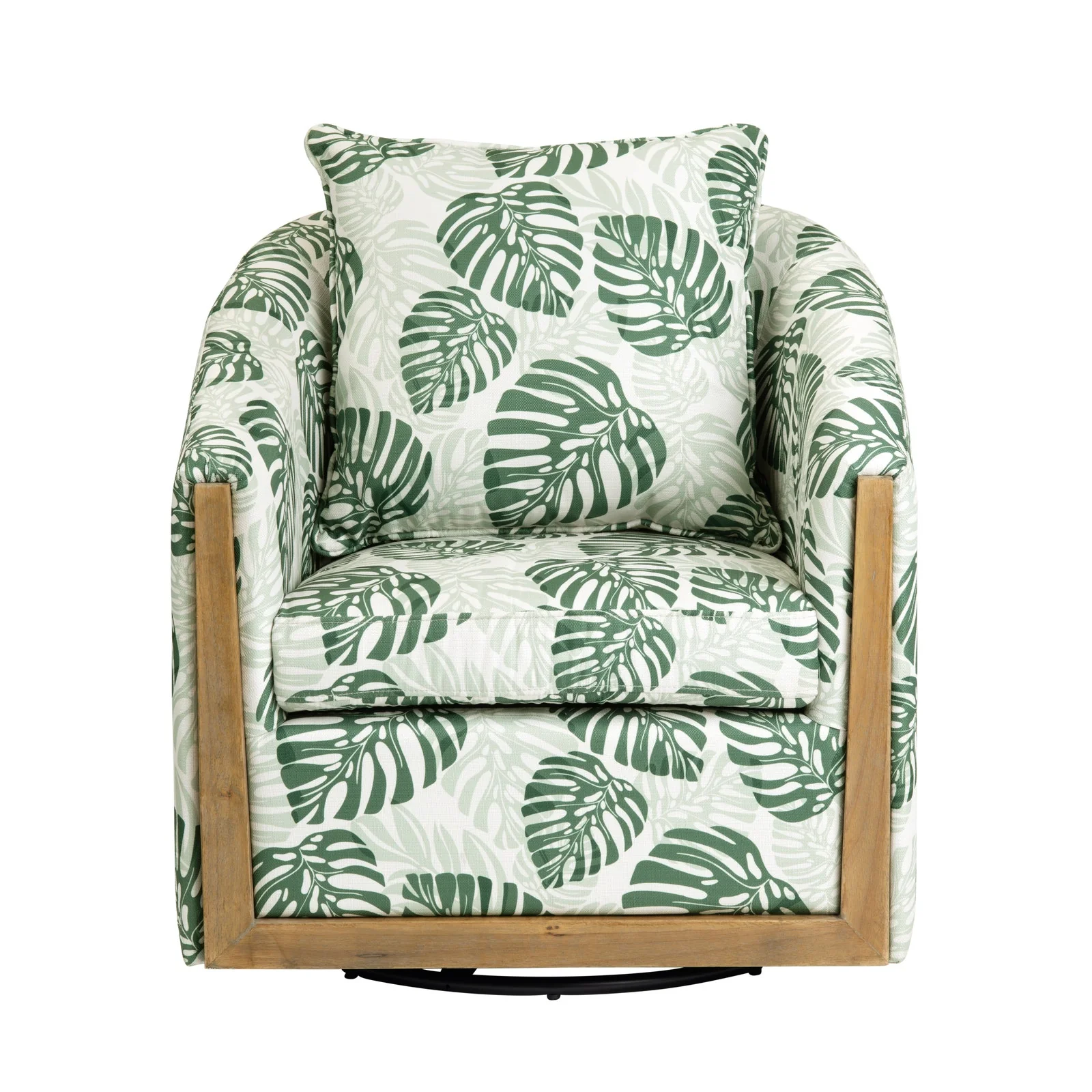 Crestview Collection Palmetto Palm Leaf Print Accent Chair - Image 3