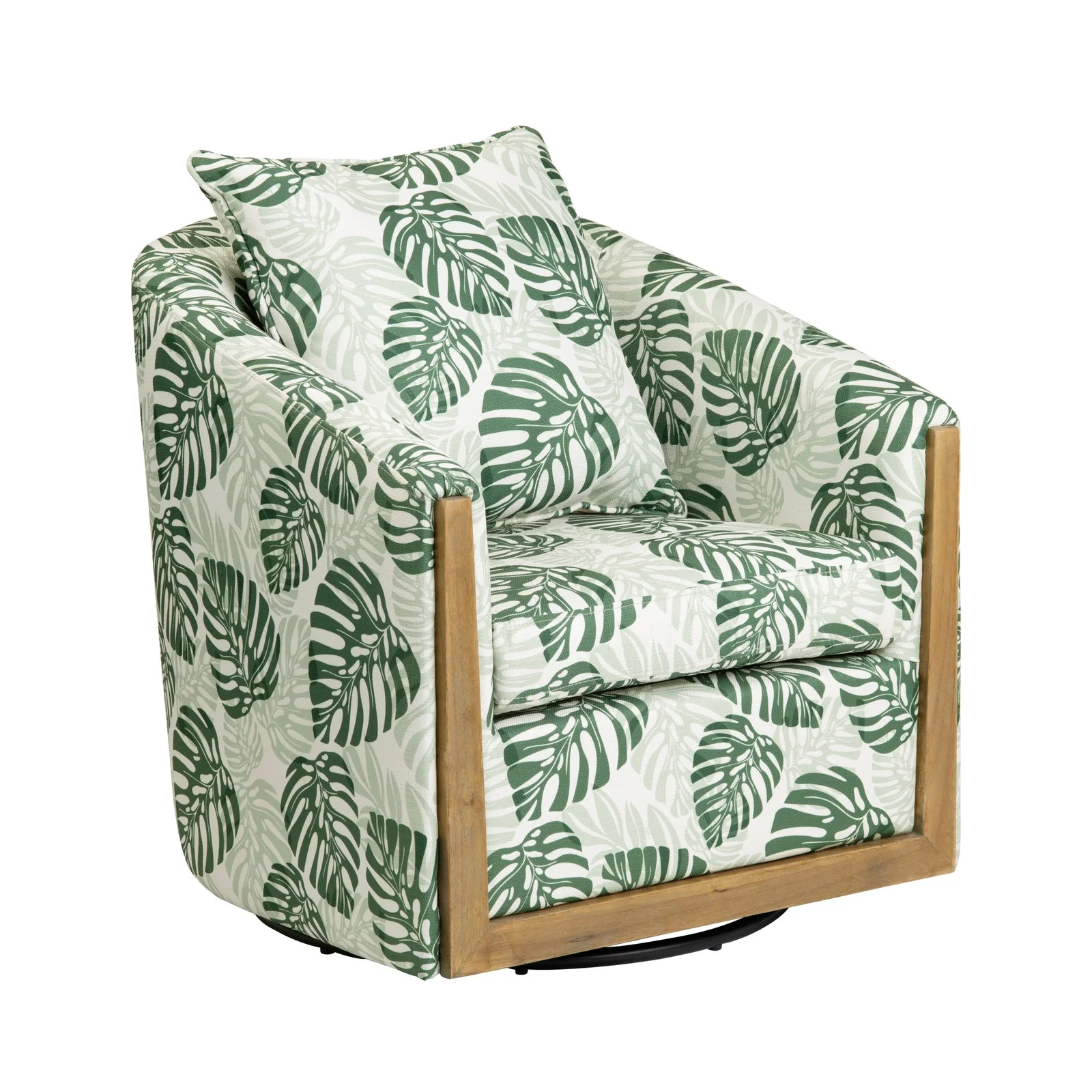 Crestview Collection Palmetto Palm Leaf Print Accent Chair - Image 4