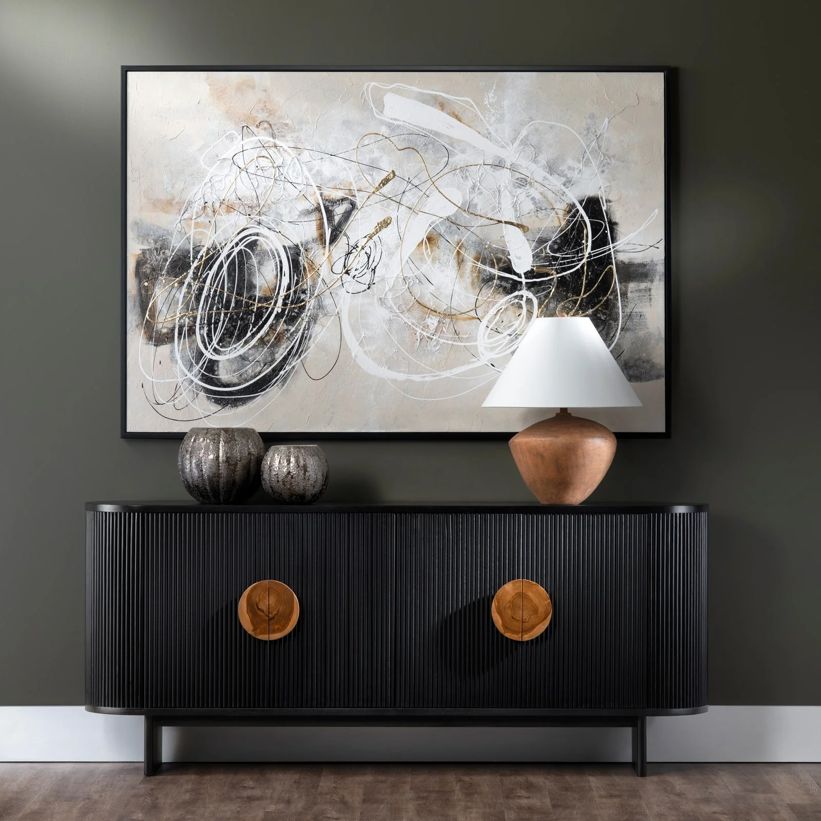 Crestview Collection Paloma Rich Black Four- Door Sideboard