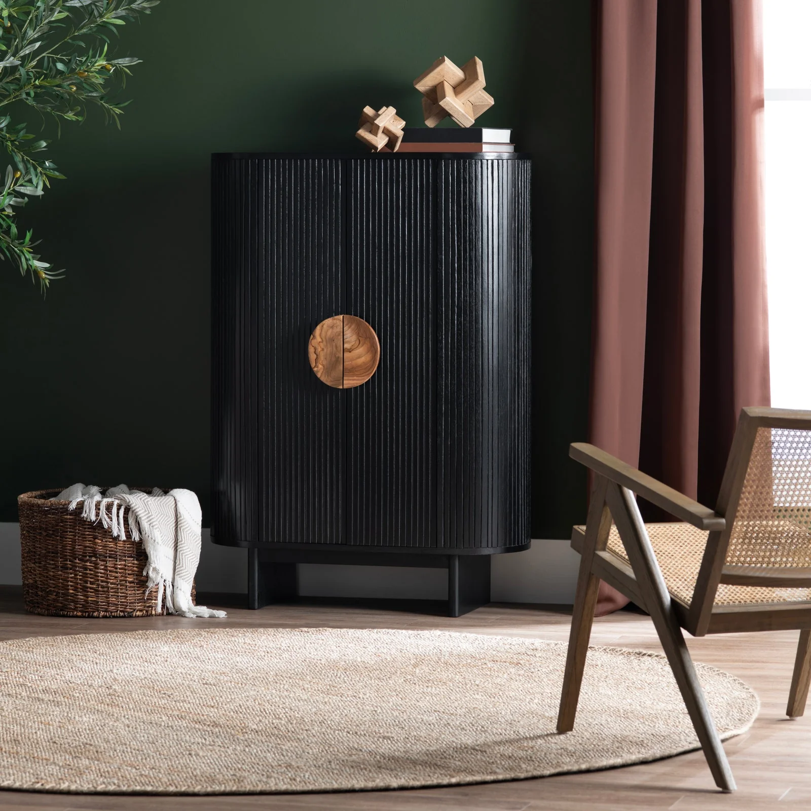 Crestview Collection Paloma Natural Wood Two- Door Cabinet