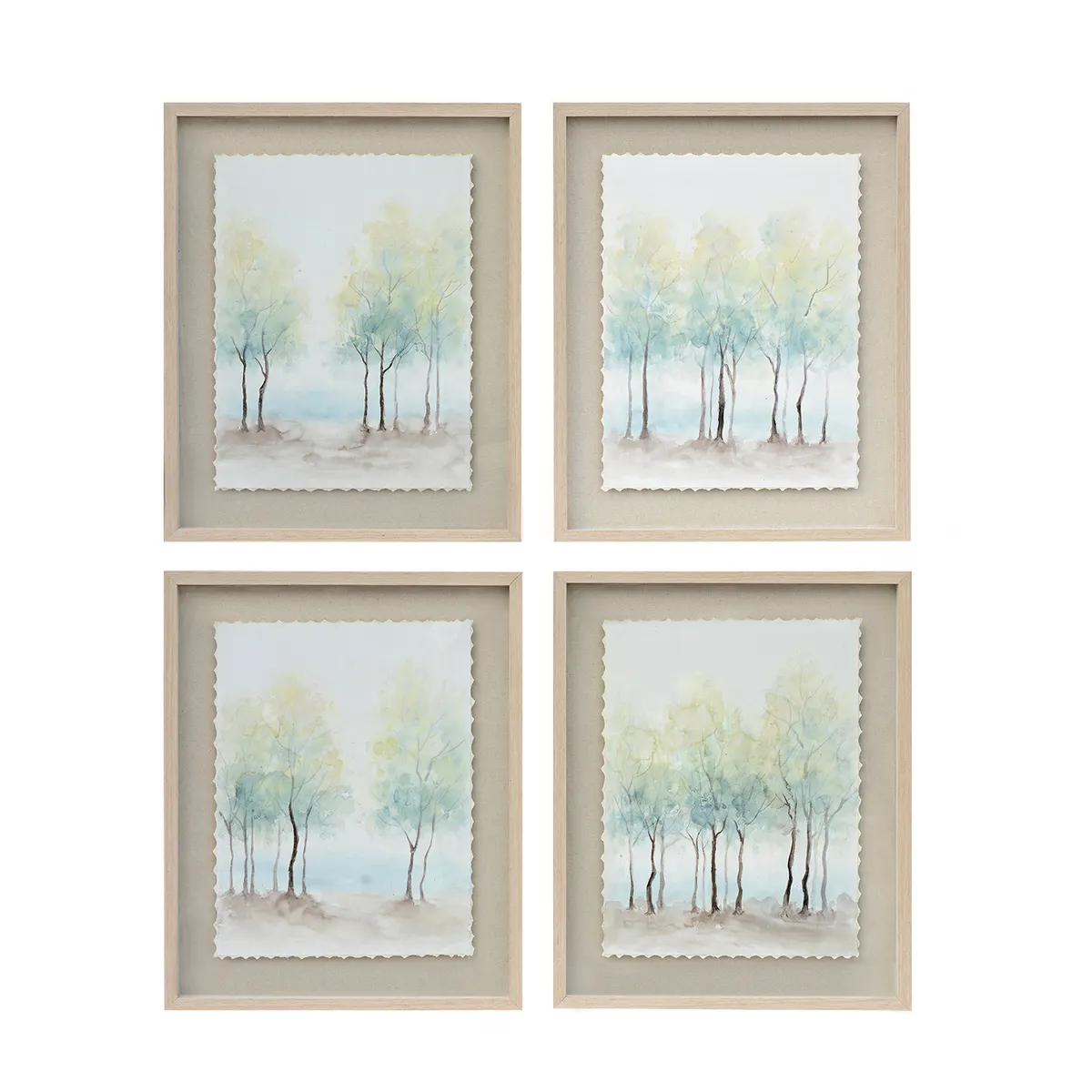 Crestview Collection Pastel Forest Wall Art ~ Set Of 4