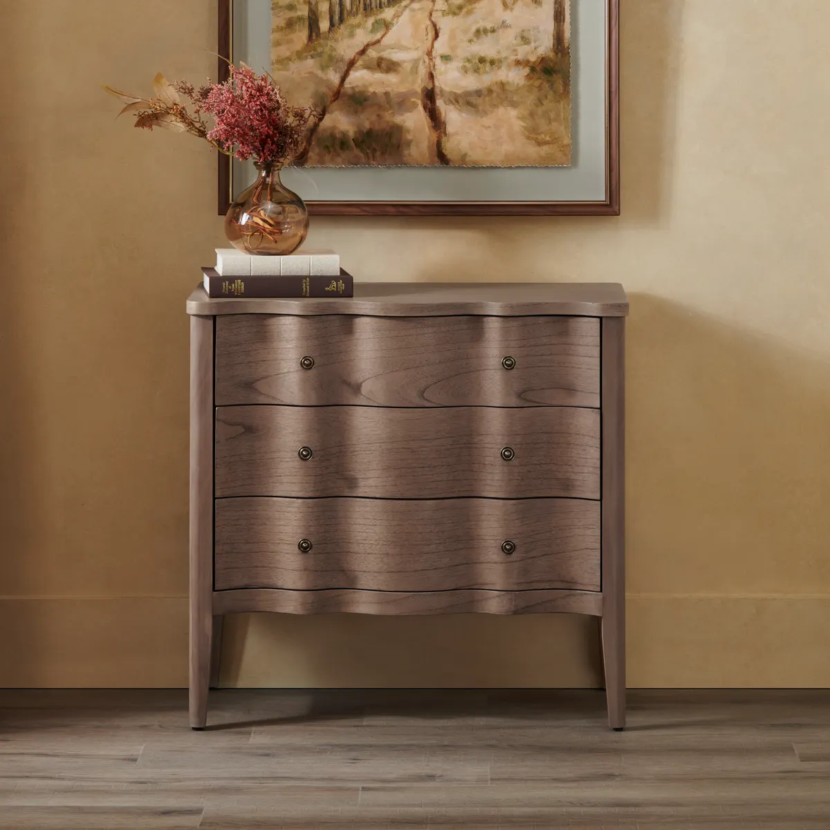 Crestview Collection Pembroke Light Brown Three- Drawer Chest