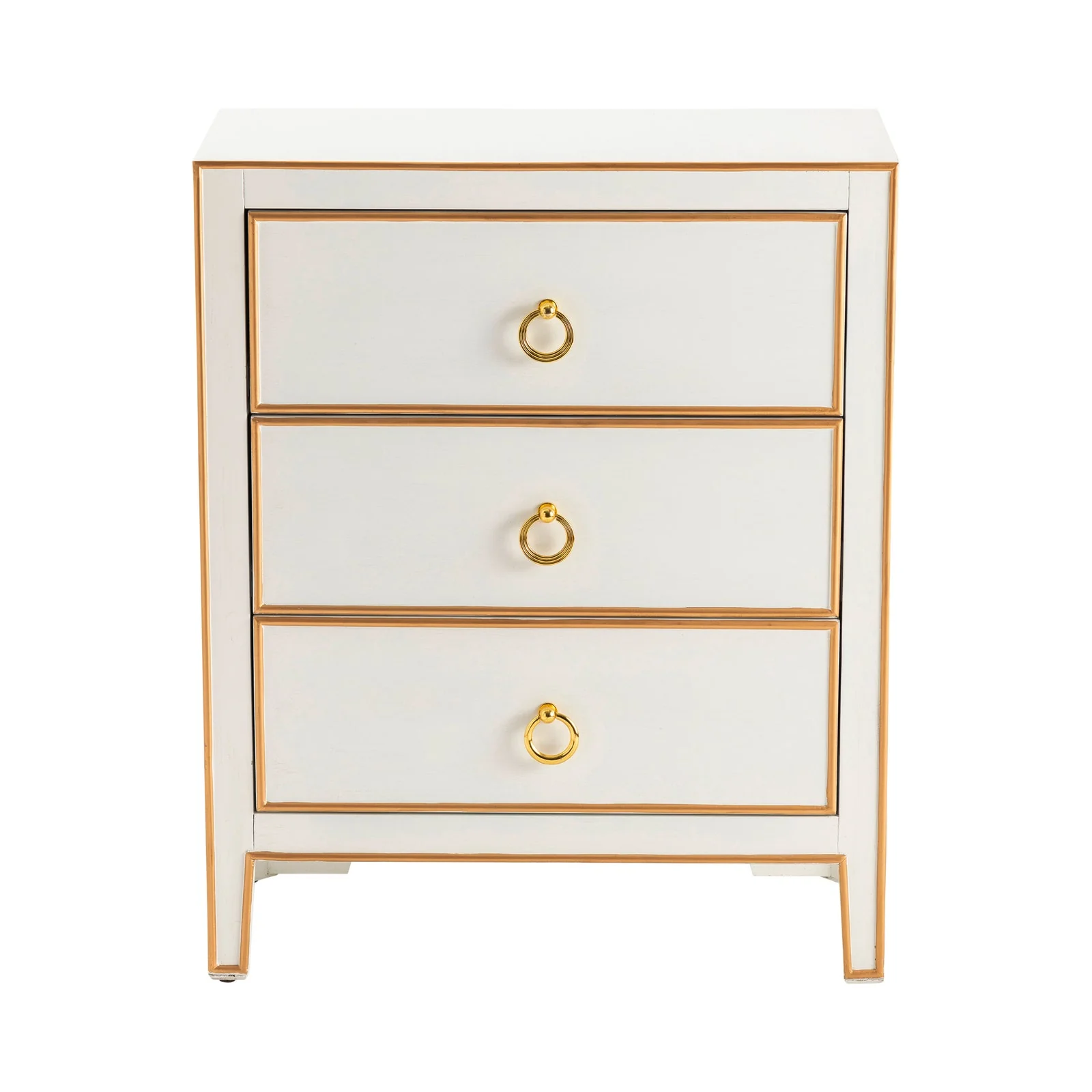 Crestview Collection Phoebe White and Gold Chest