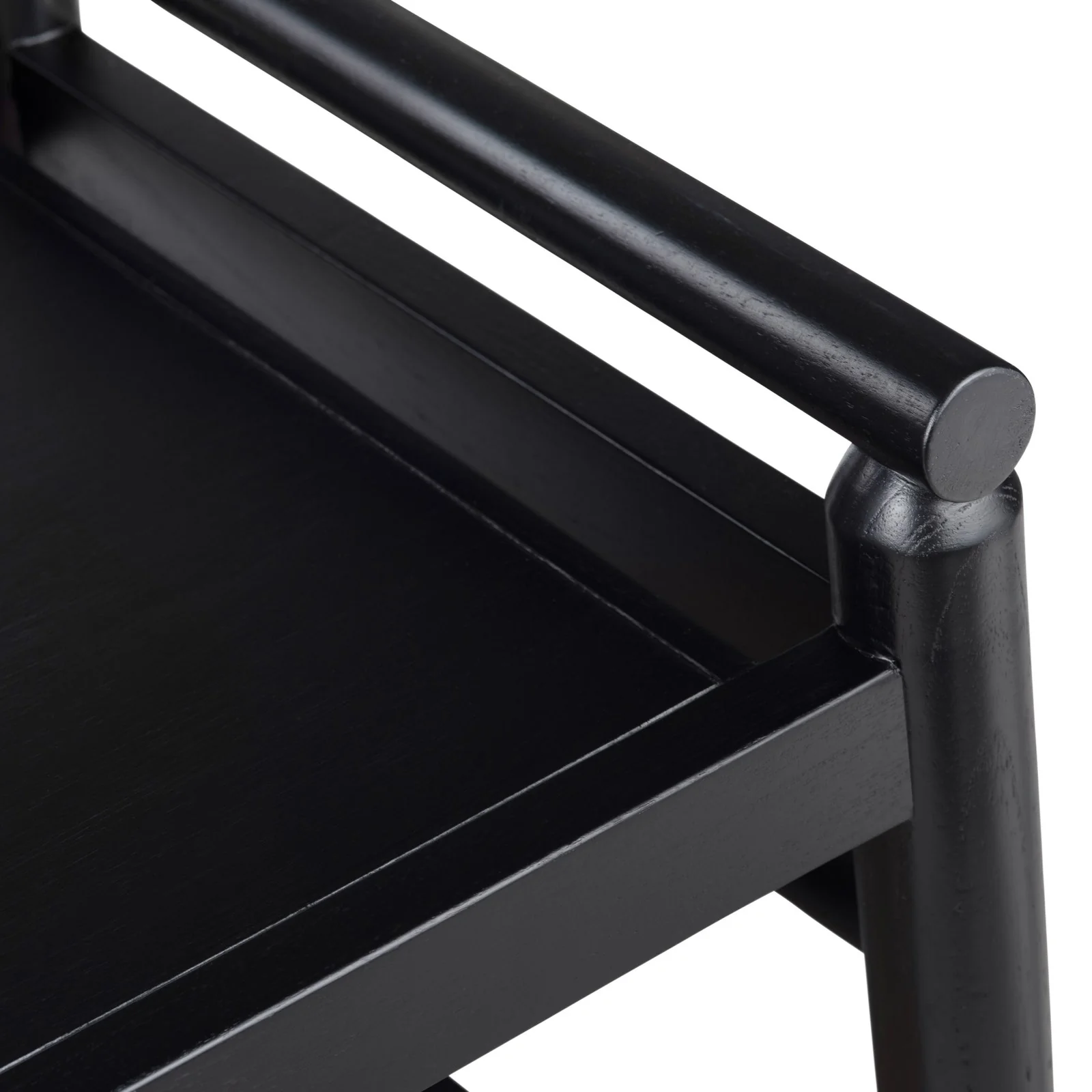 Crestview Collection Port Royal Black Wood and Rattan Bench - Image 6