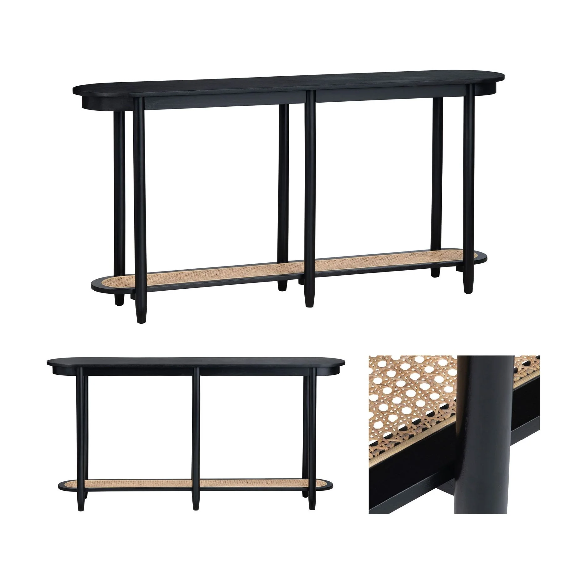Crestview Collection Port Royal Modern Mindi Wood Console Table - Image 5
