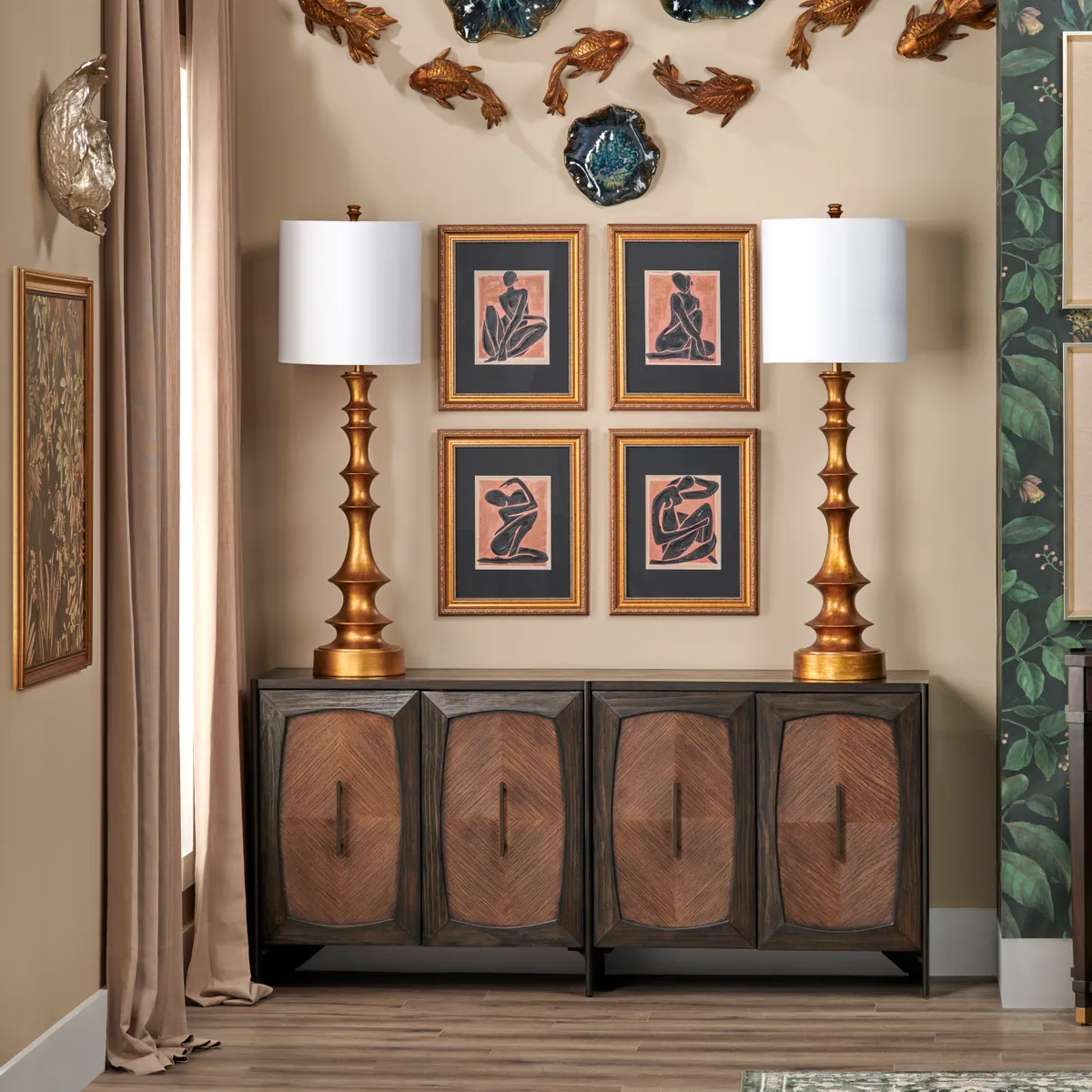 Crestview Collection Poses Hand Painted Wall Art ~ Set Of 4