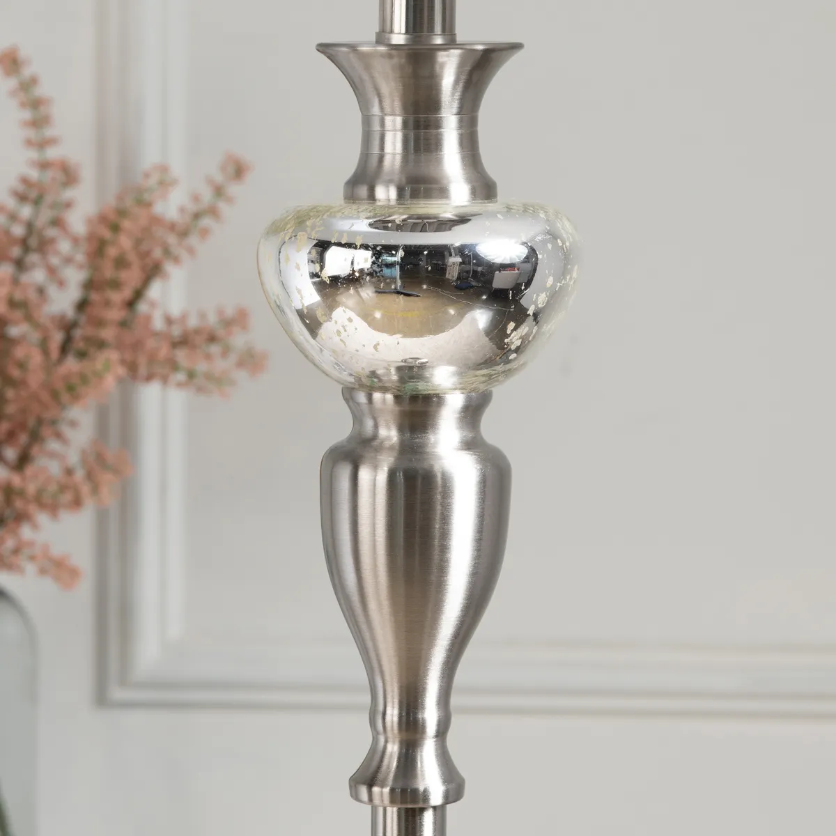Crestview Collection Queensland Brushed Nickel Metal Finish Floor Lamp - Image 2