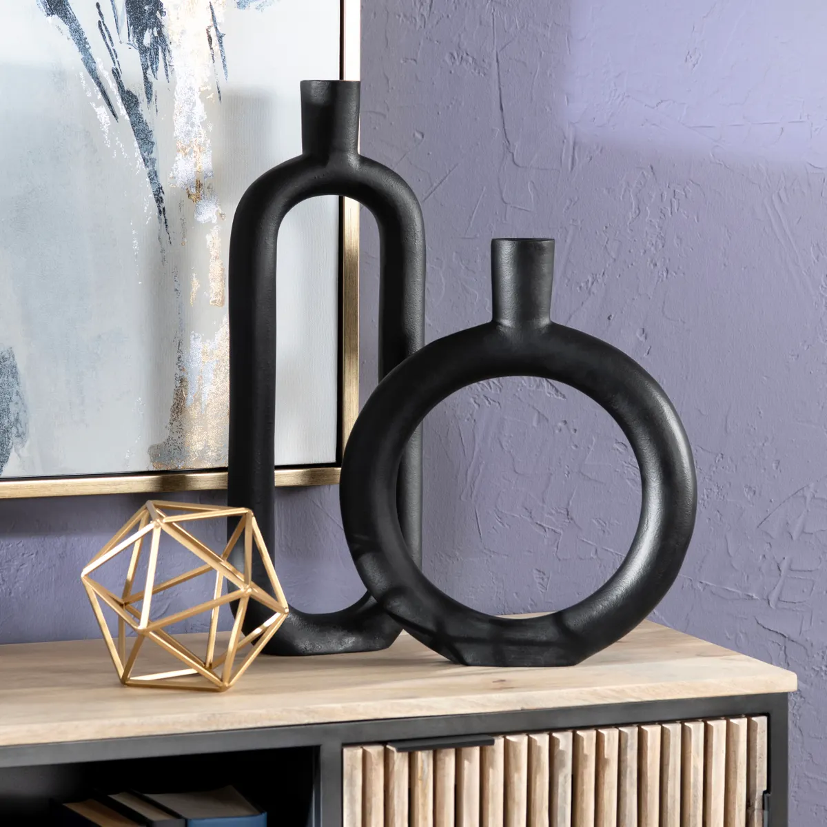 Crestview Collection Raven Oval Infinity Vase