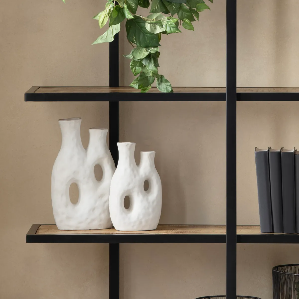 Crestview Collection Reeves White Glazed Vases ~ Set Of 2
