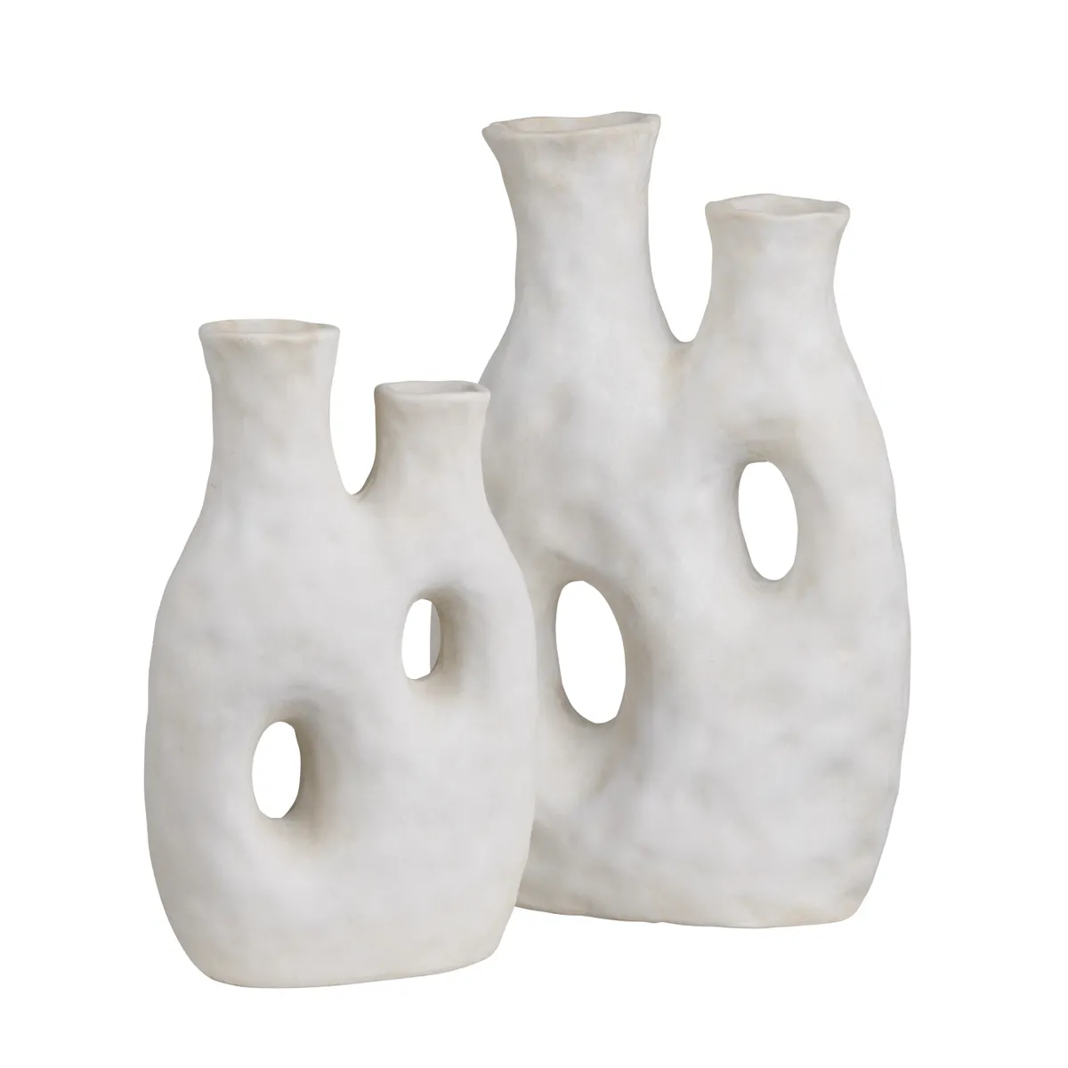 Crestview Collection Reeves White Glazed Vases ~ Set Of 2 - Image 5