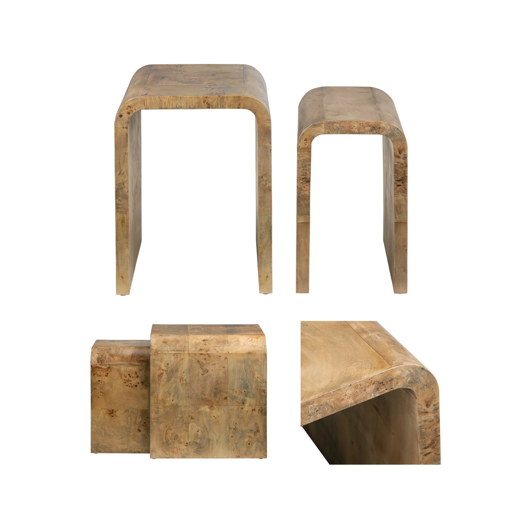 Crestview Collection Richmond Burl Wood Nesting End Tables - Image 5