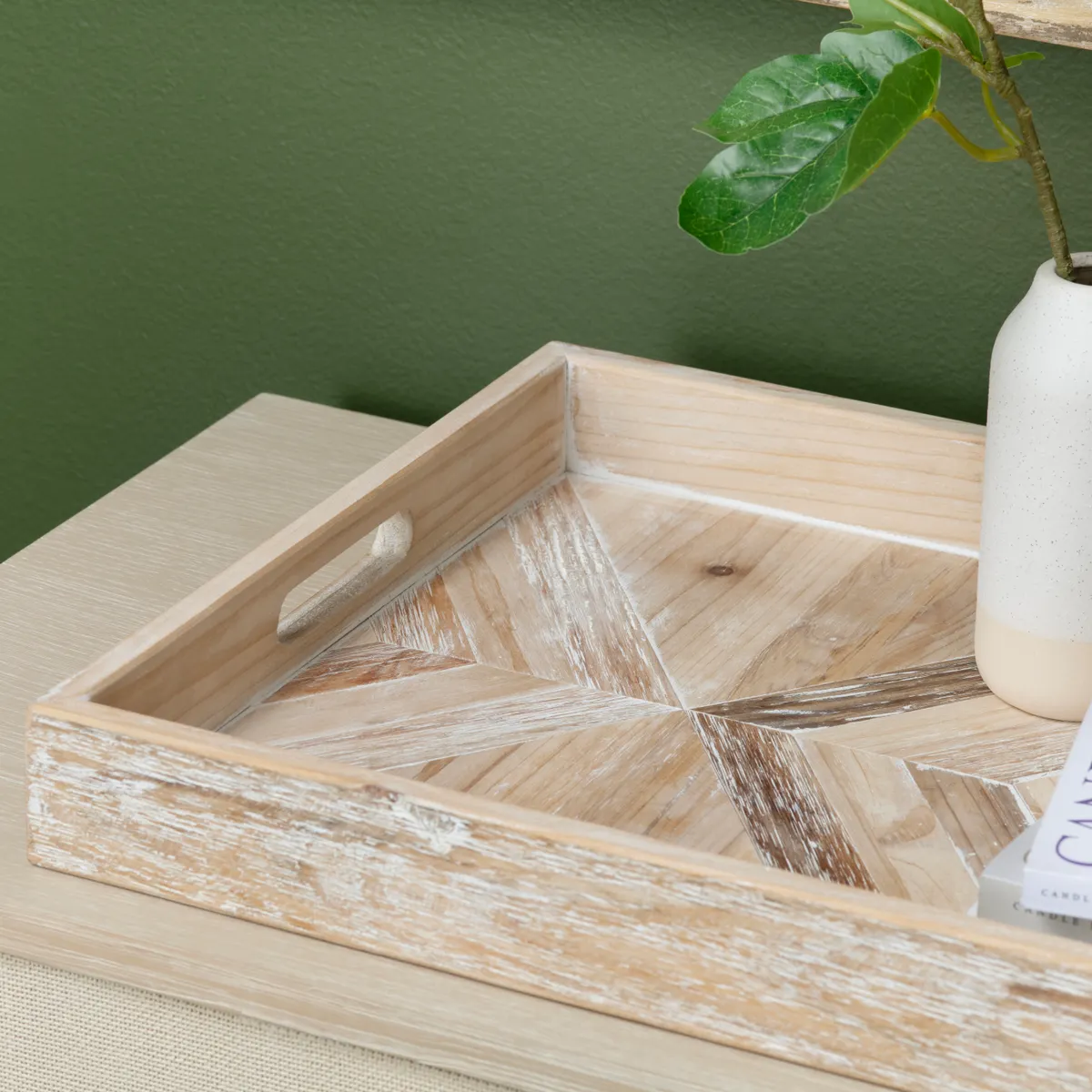 Crestview Collection Riley Whitewashed Tray - Image 3