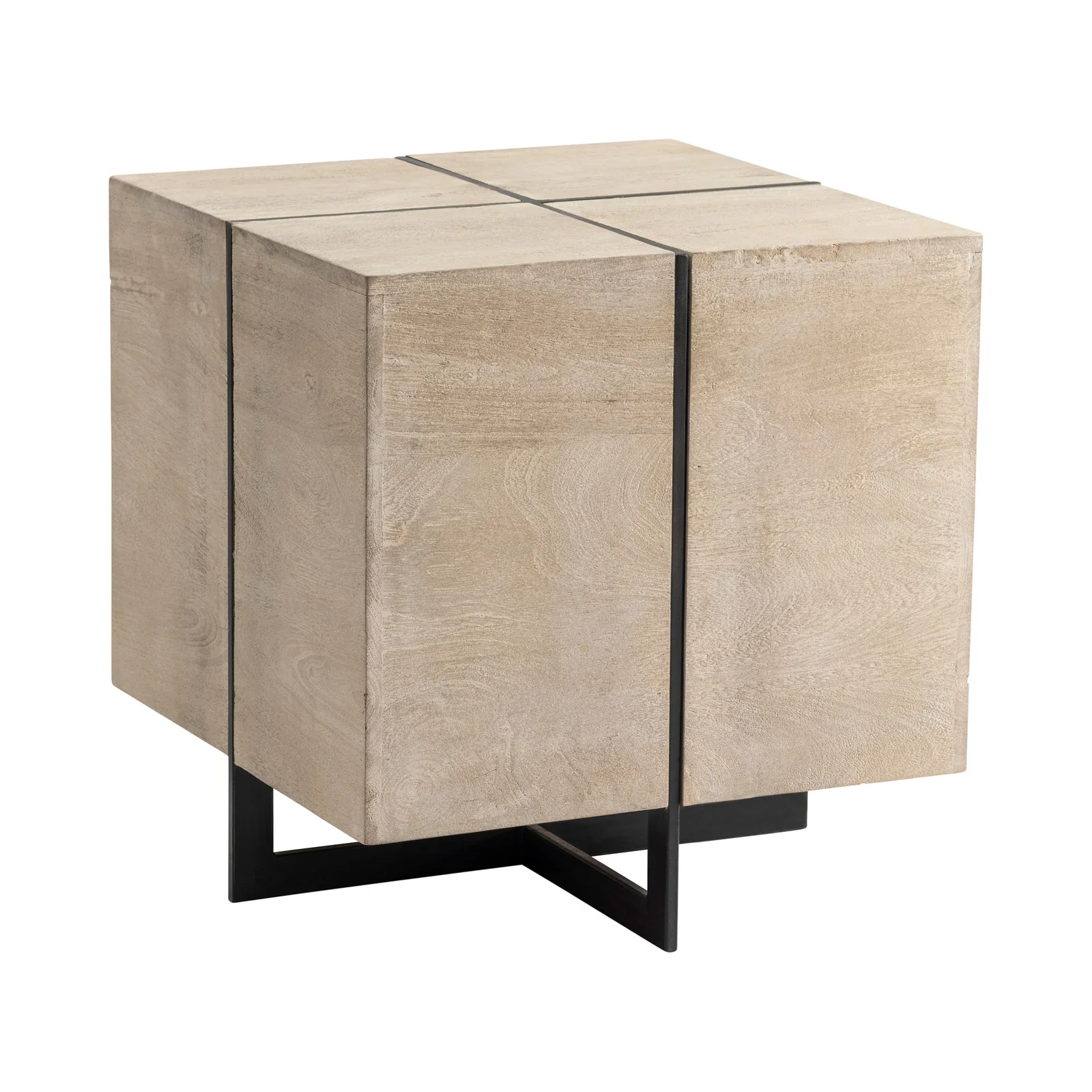 Crestview Collection Rivera White Wash Square Mango Wood End Table