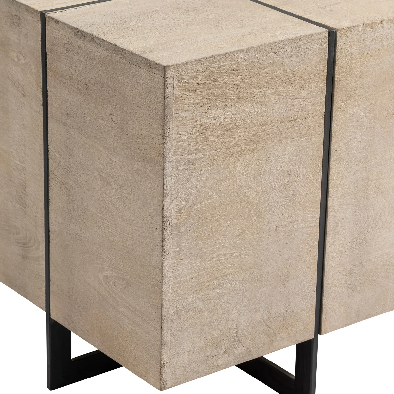 Crestview Collection Rivera White Wash Square Mango Wood End Table - Image 3