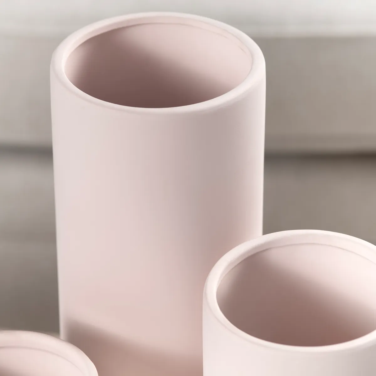 Crestview Collection Rue Light Pink Cylinder Vases ~ Set Of 3 - Image 4