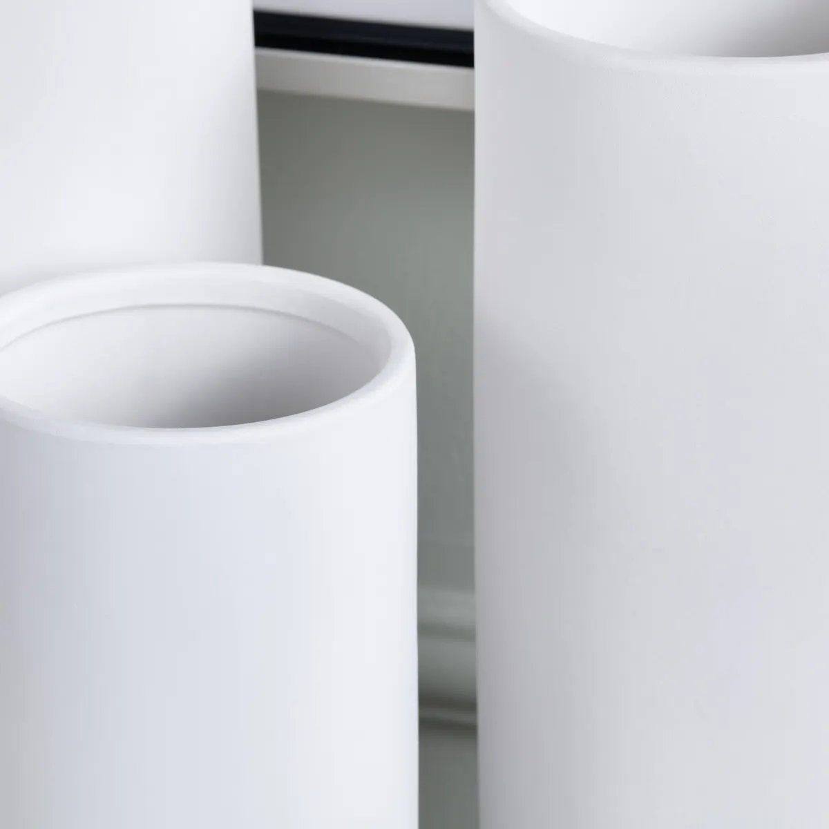 Crestview Collection Rue Pure White Cylinder Vases ~ Set Of 3 - Image 4
