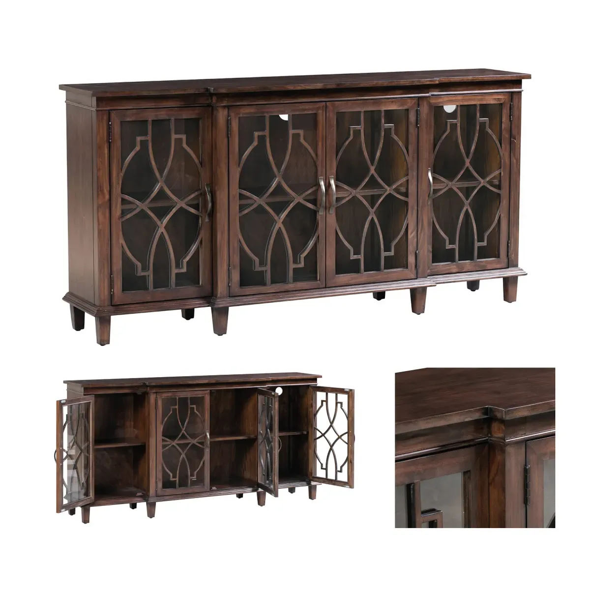 Crestview Collection Rutherford 4- Door Sideboard - Image 4