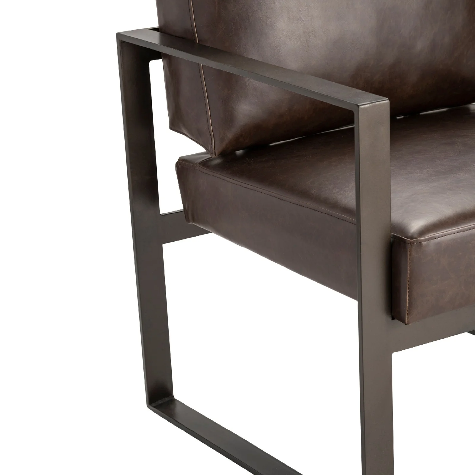 Crestview Collection Rutledge Dark Brown Faux Leather Accent Chair - Image 3