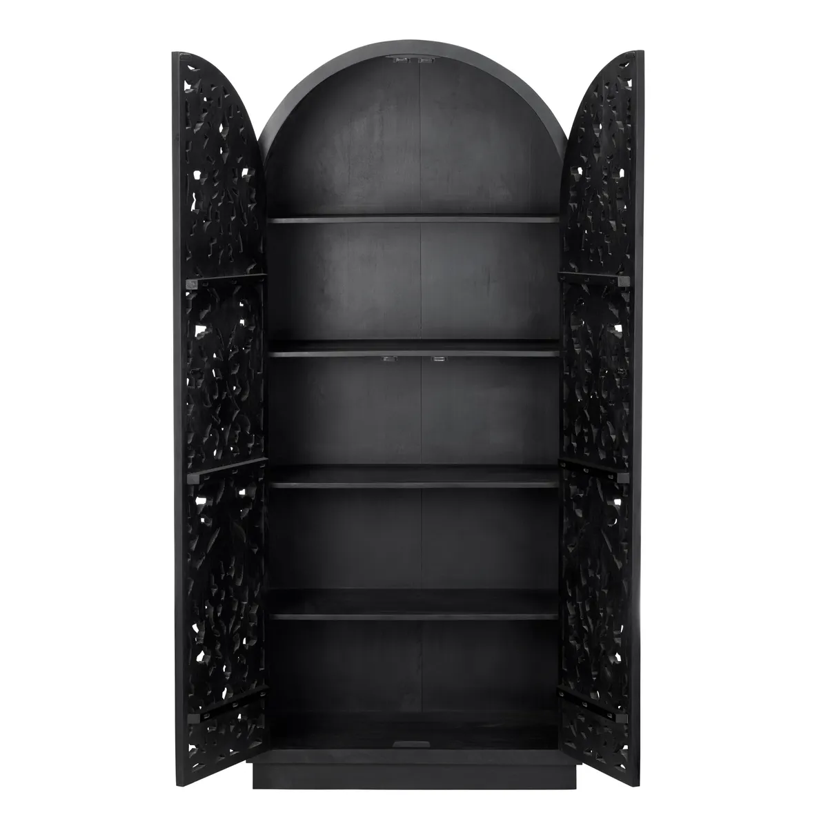 Crestview Collection Sable Black Stained Wooden Tall Cabinet - Image 4