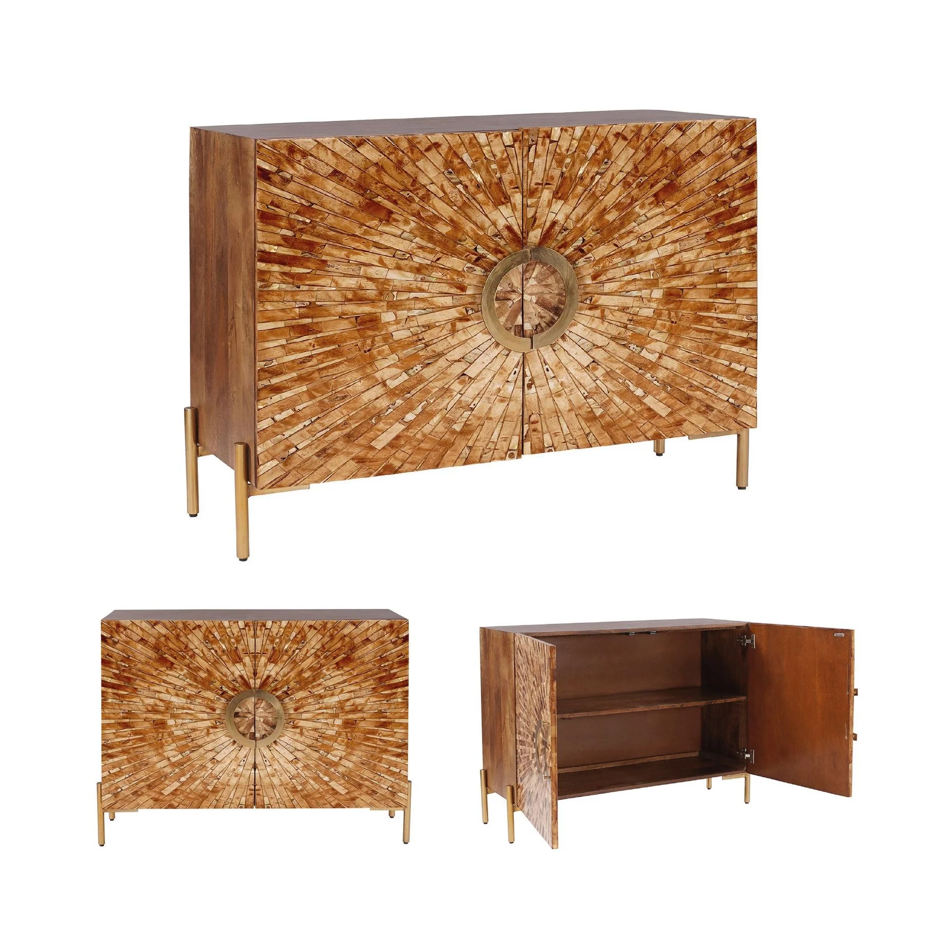 Crestview Collection Safari Bone Inlay 2- Door Cabinet - Image 4