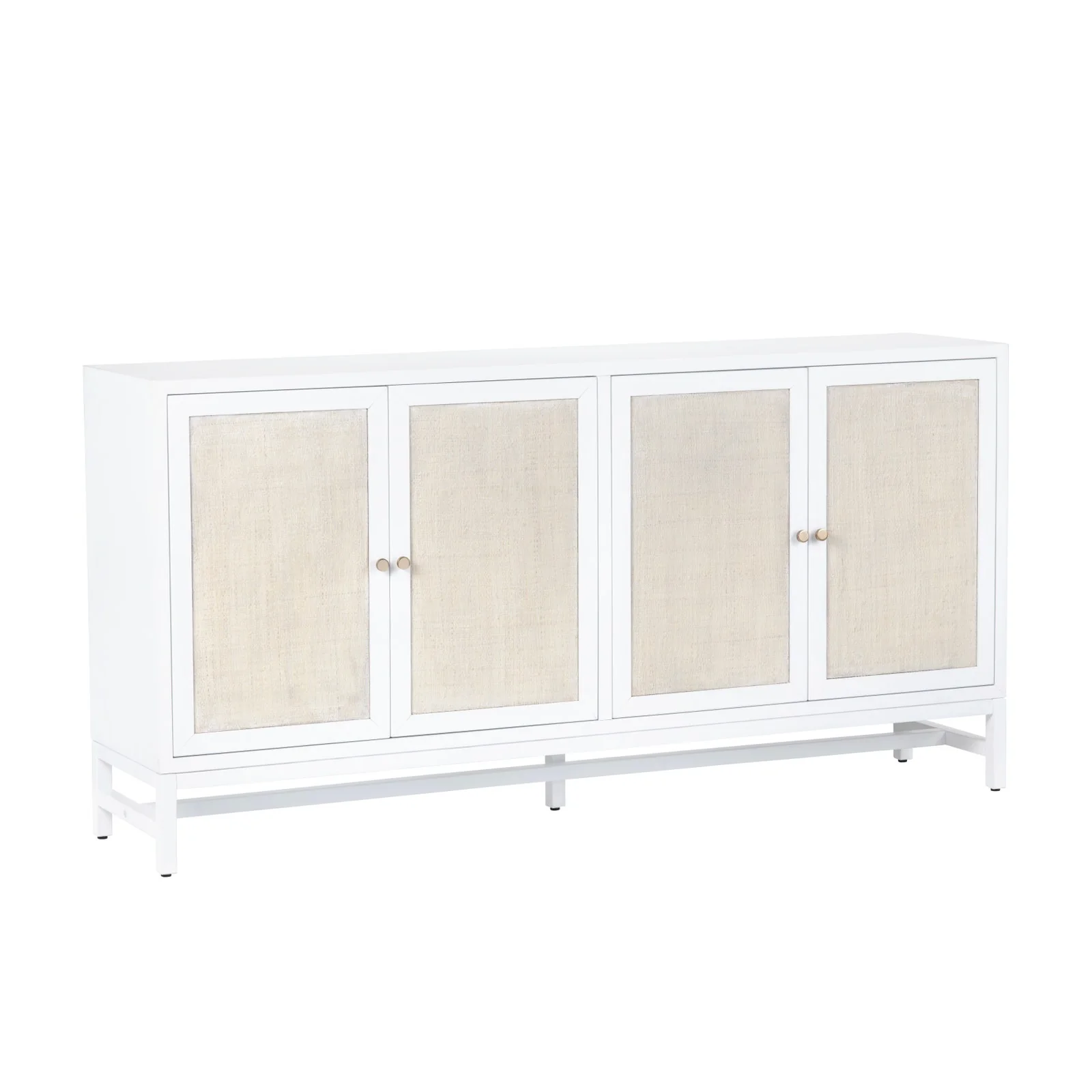 Crestview Collection Sandy Shores White And Rattan 4- Door Sideboard - Image 2