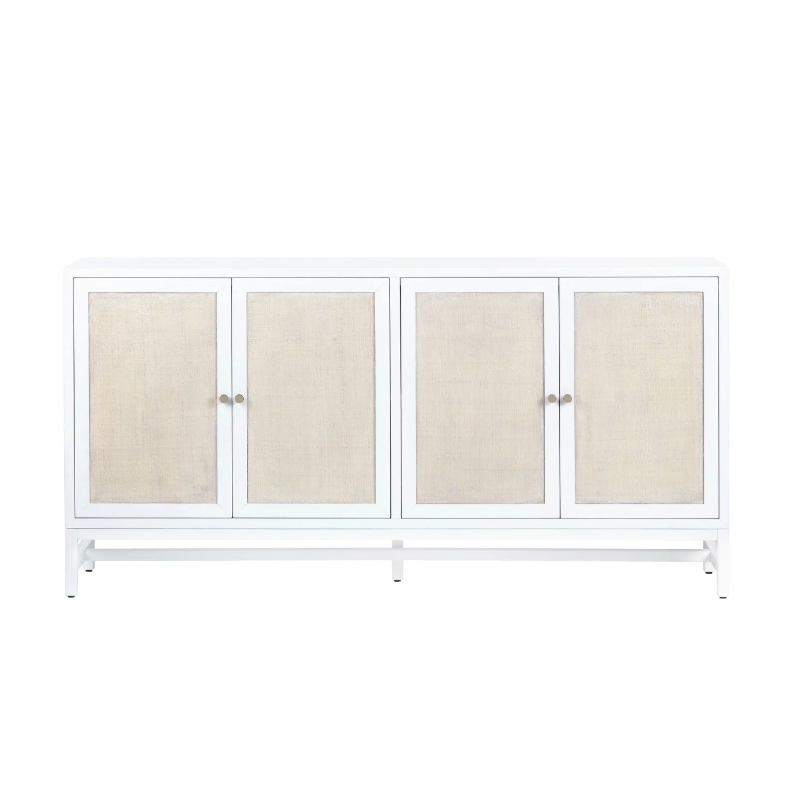 Crestview Collection Sandy Shores White And Rattan 4- Door Sideboard - Image 3