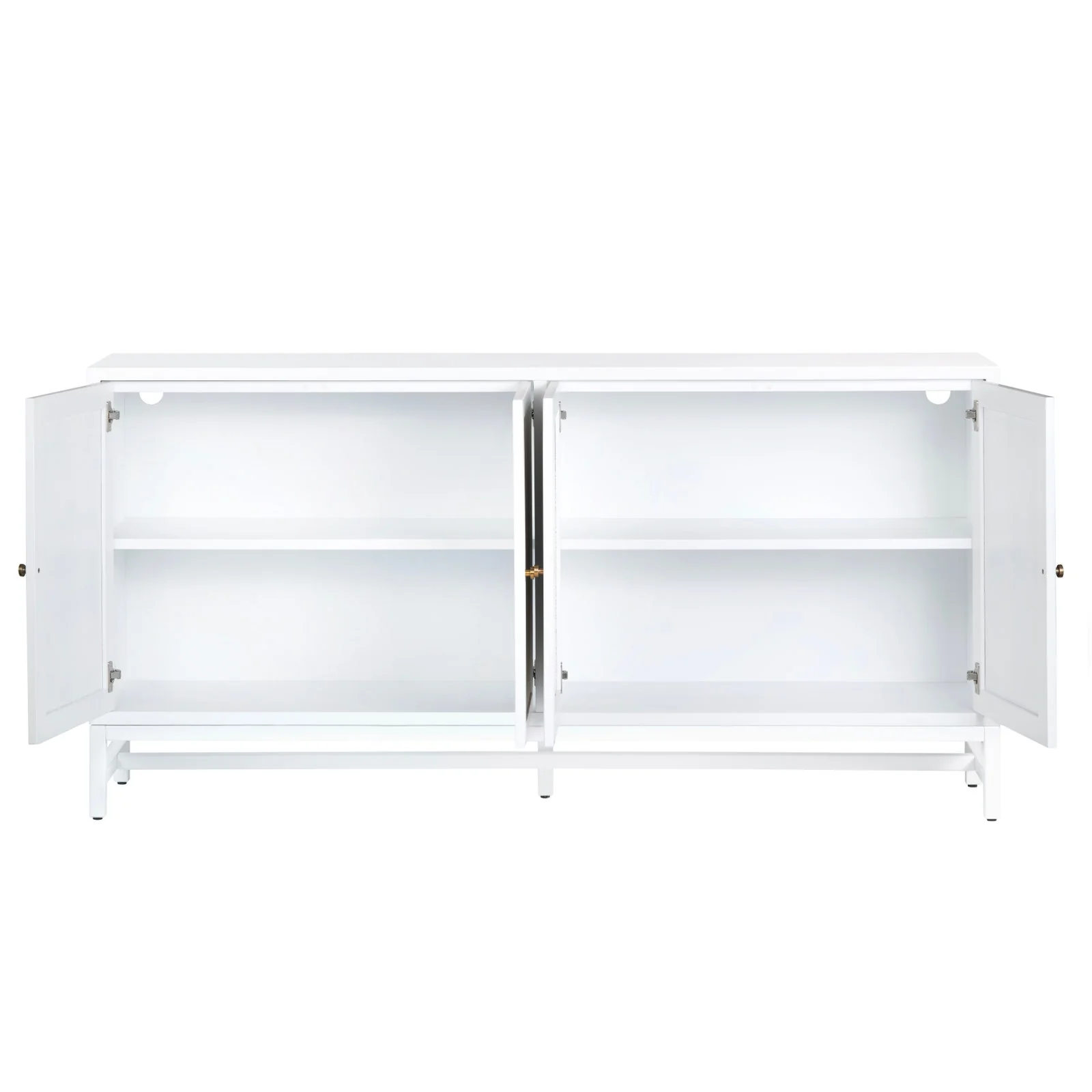 Crestview Collection Sandy Shores White And Rattan 4- Door Sideboard - Image 4