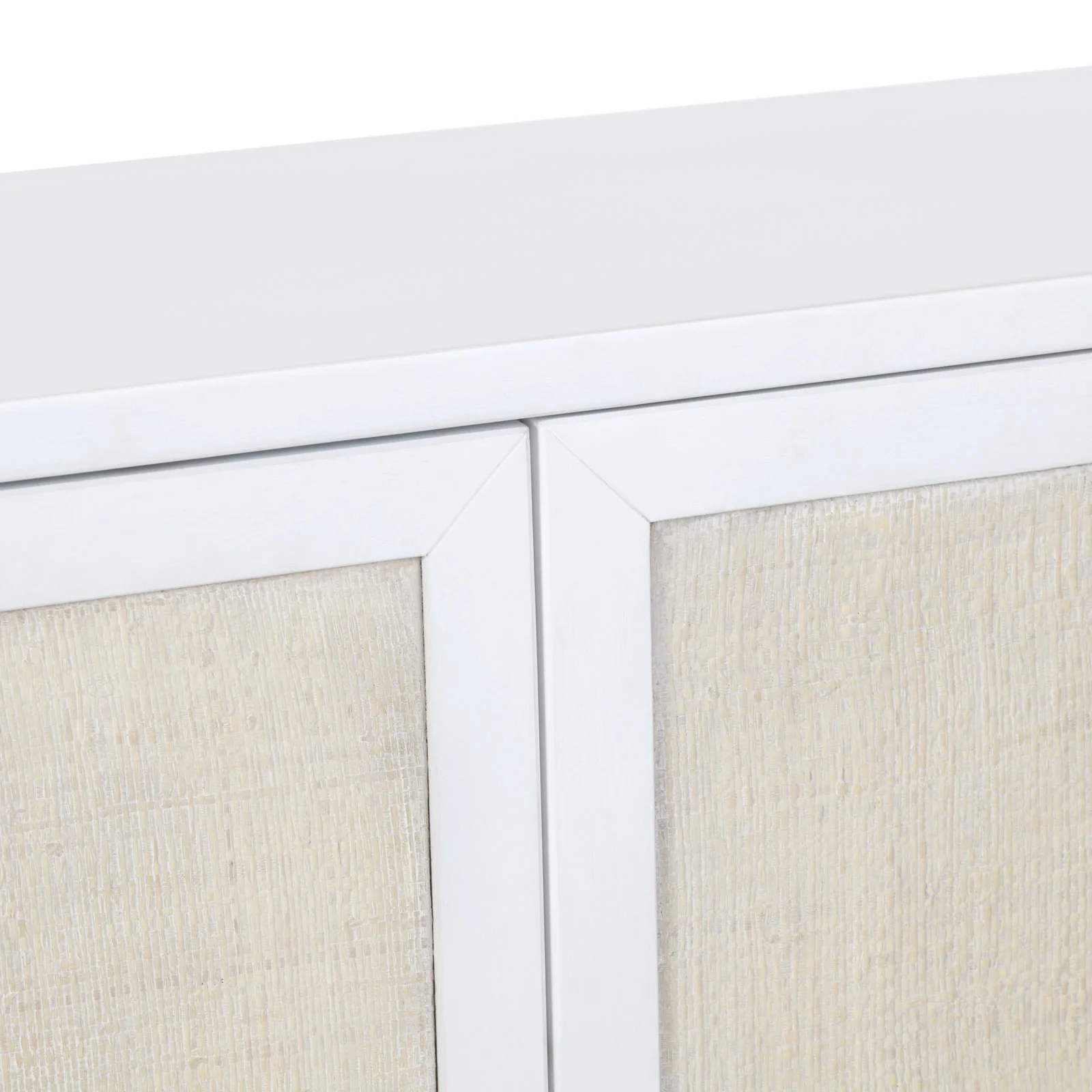 Crestview Collection Sandy Shores White And Rattan 4- Door Sideboard - Image 5