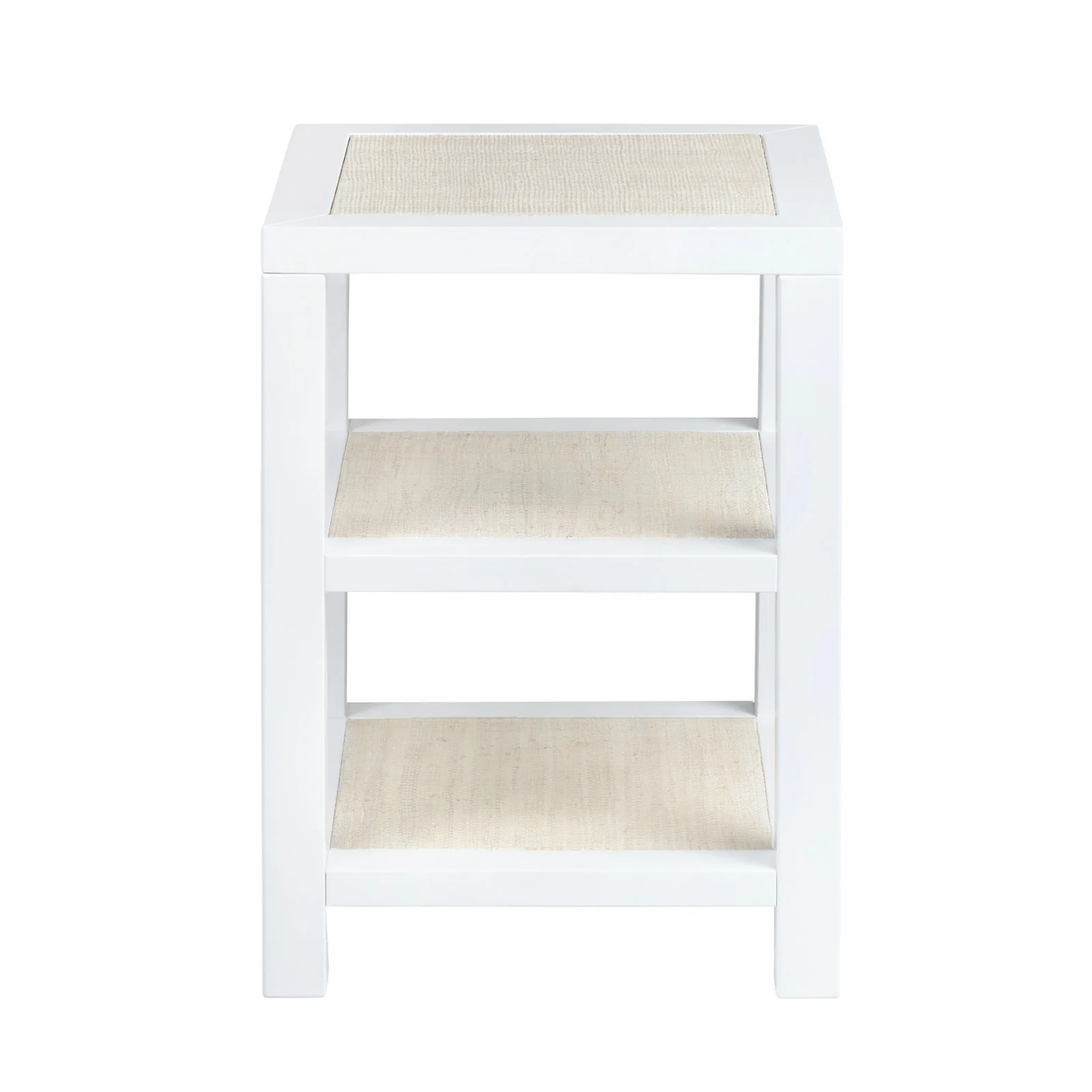 Crestview Collection Sandy Shores White Wood and Rattan End Table - Image 3
