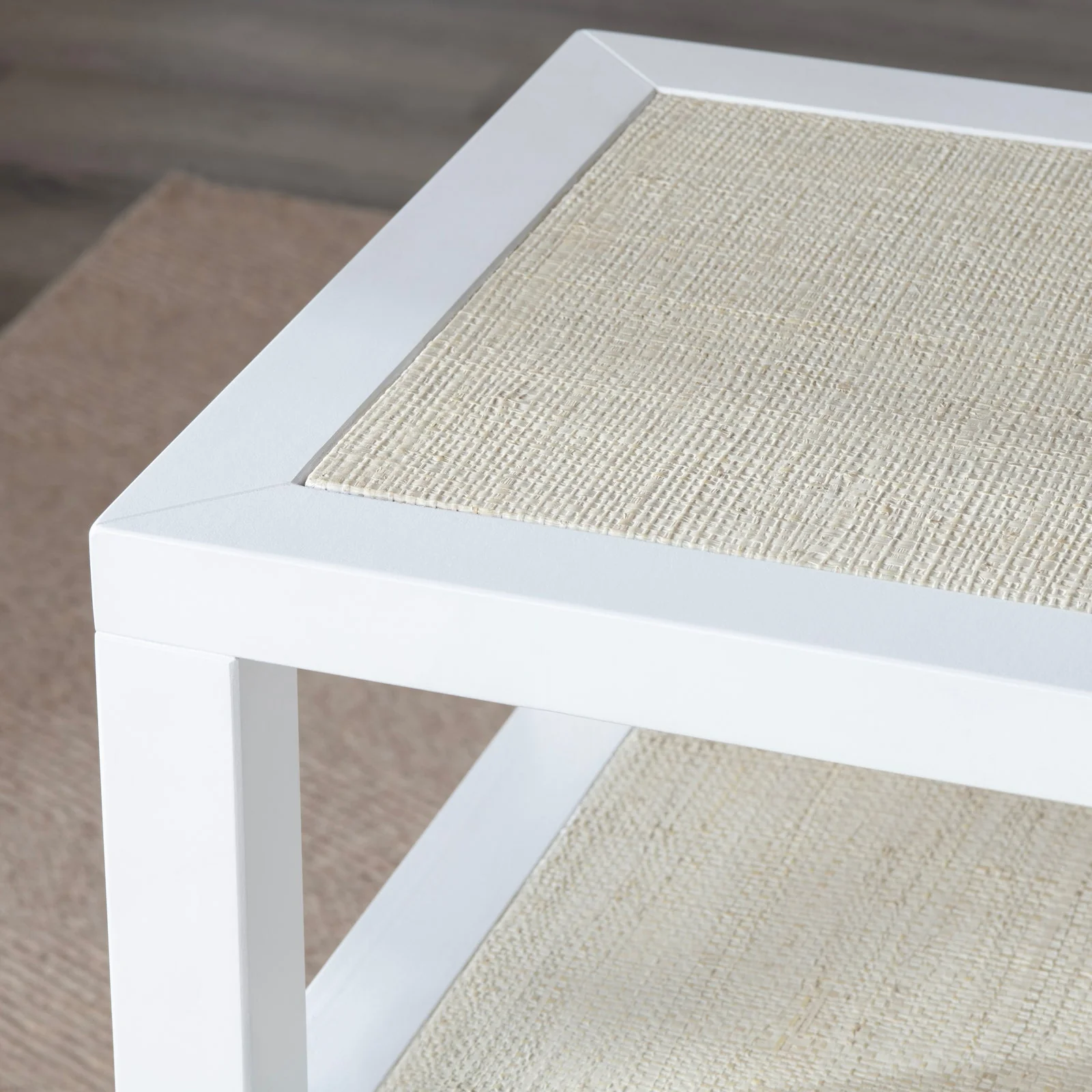 Crestview Collection Sandy Shores White Wood and Rattan End Table - Image 5