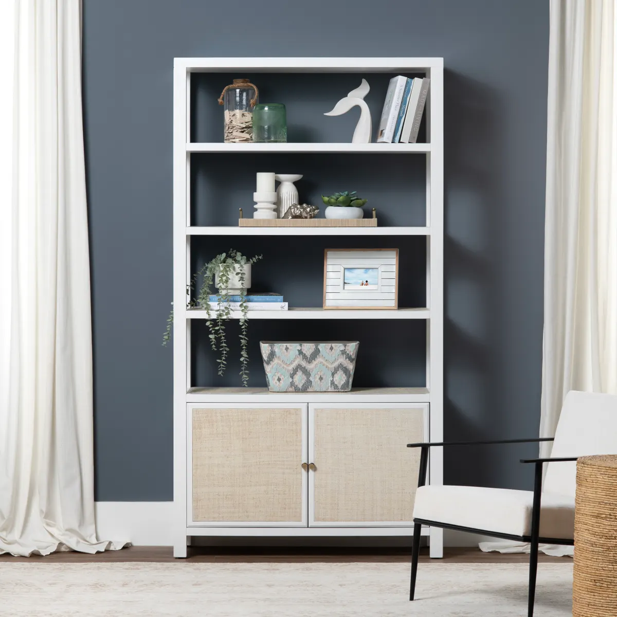 Crestview Collection Sandy Shores White Painted Wooden Etagere