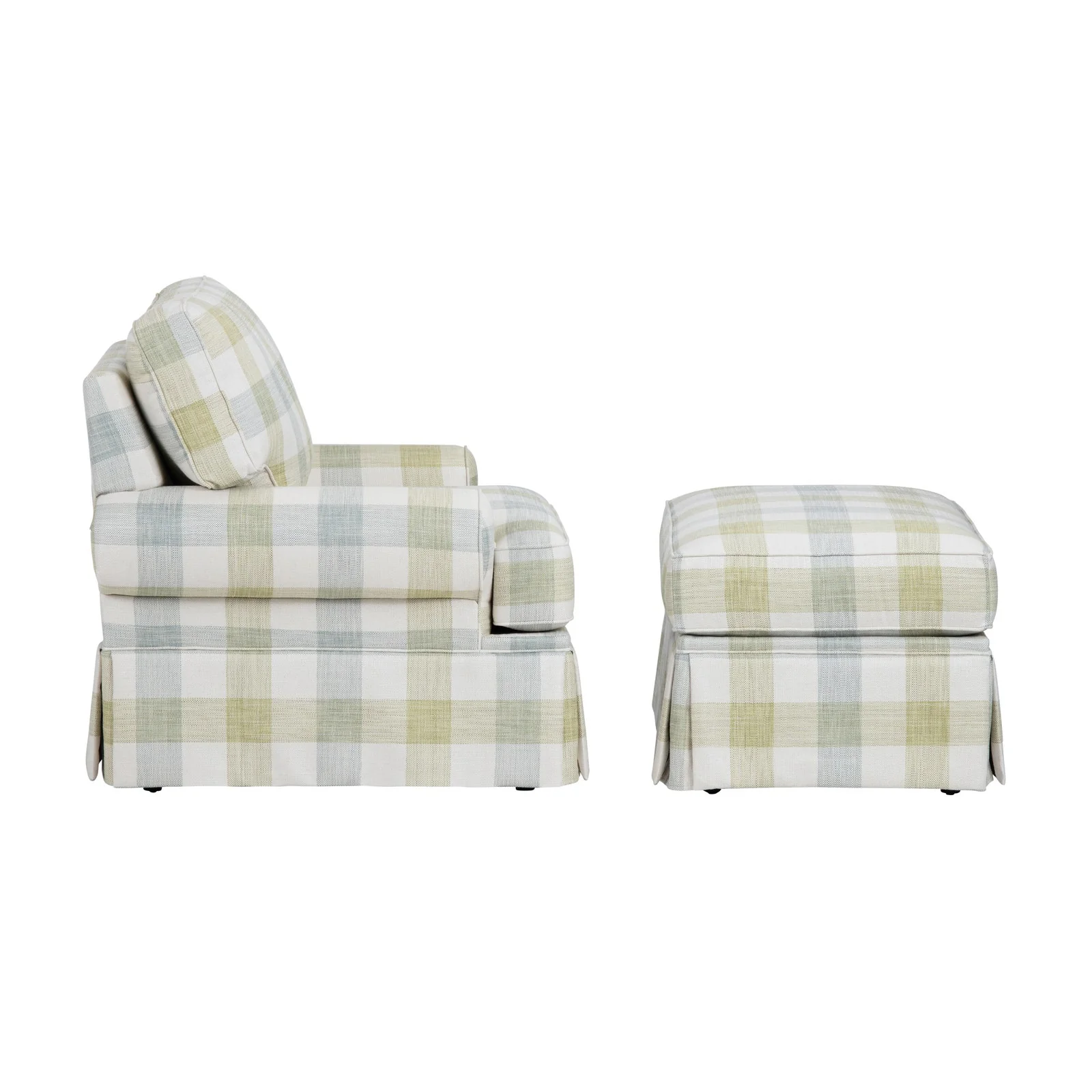 Crestview Collection Sanibel Plaid Ottoman - Image 3