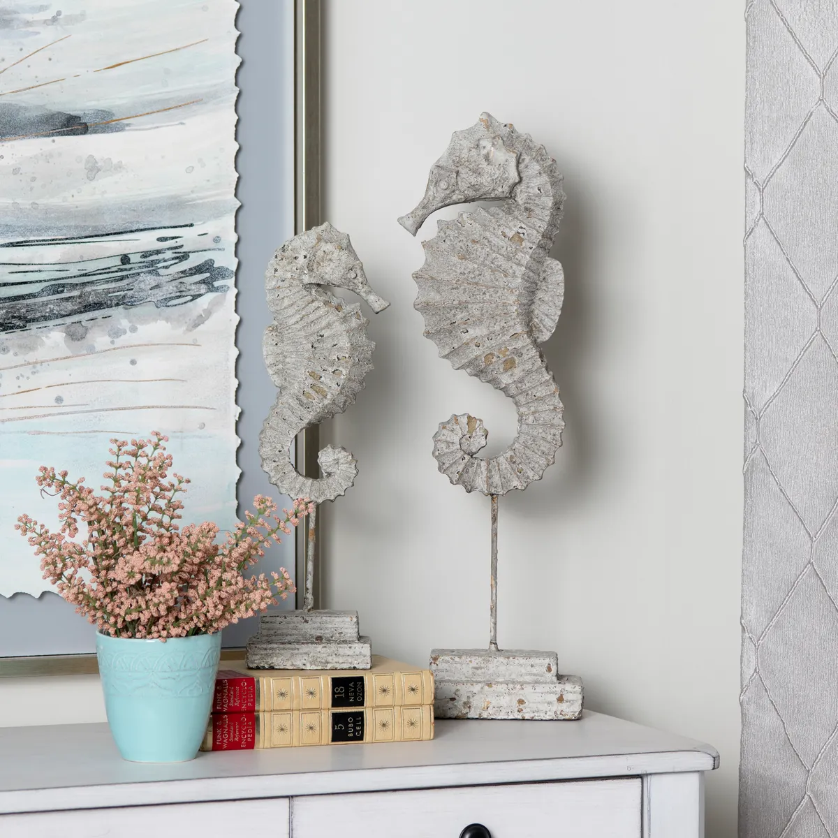 Crestview Collection Seahorse finials ~ Set Of 2