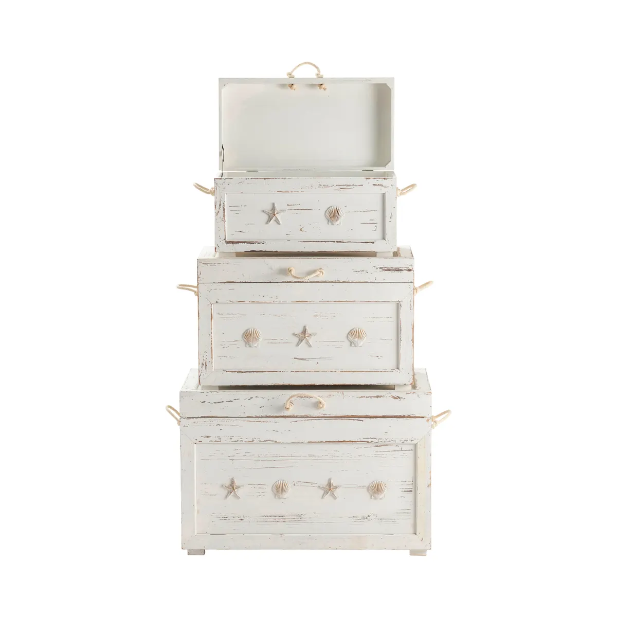 Crestview Collection Seaside White Shell Trunks - Image 2