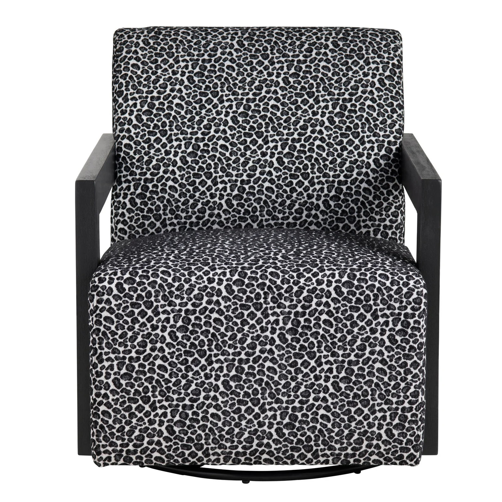 Crestview Collection Serengetti Black and White Print Fabric Swivel Chair - Image 3