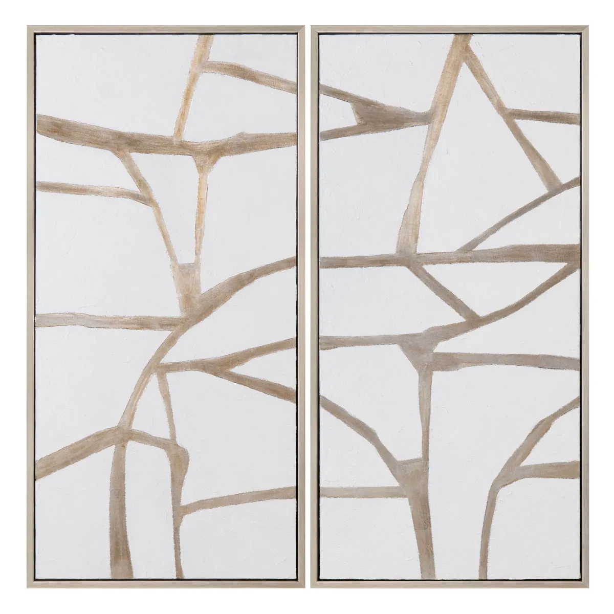 Crestview Collection Silverlines Abstract Canvas Wall Art ~ Set Of 2 - Image 2