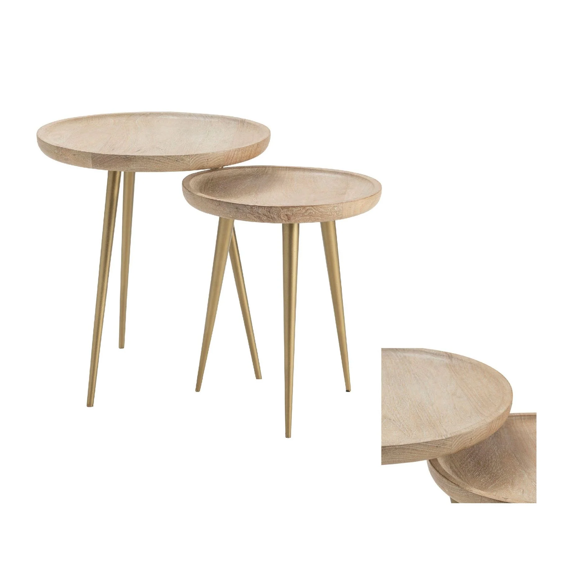 Crestview Collection Slater Set of 2 Round Nesting Tables - Image 2
