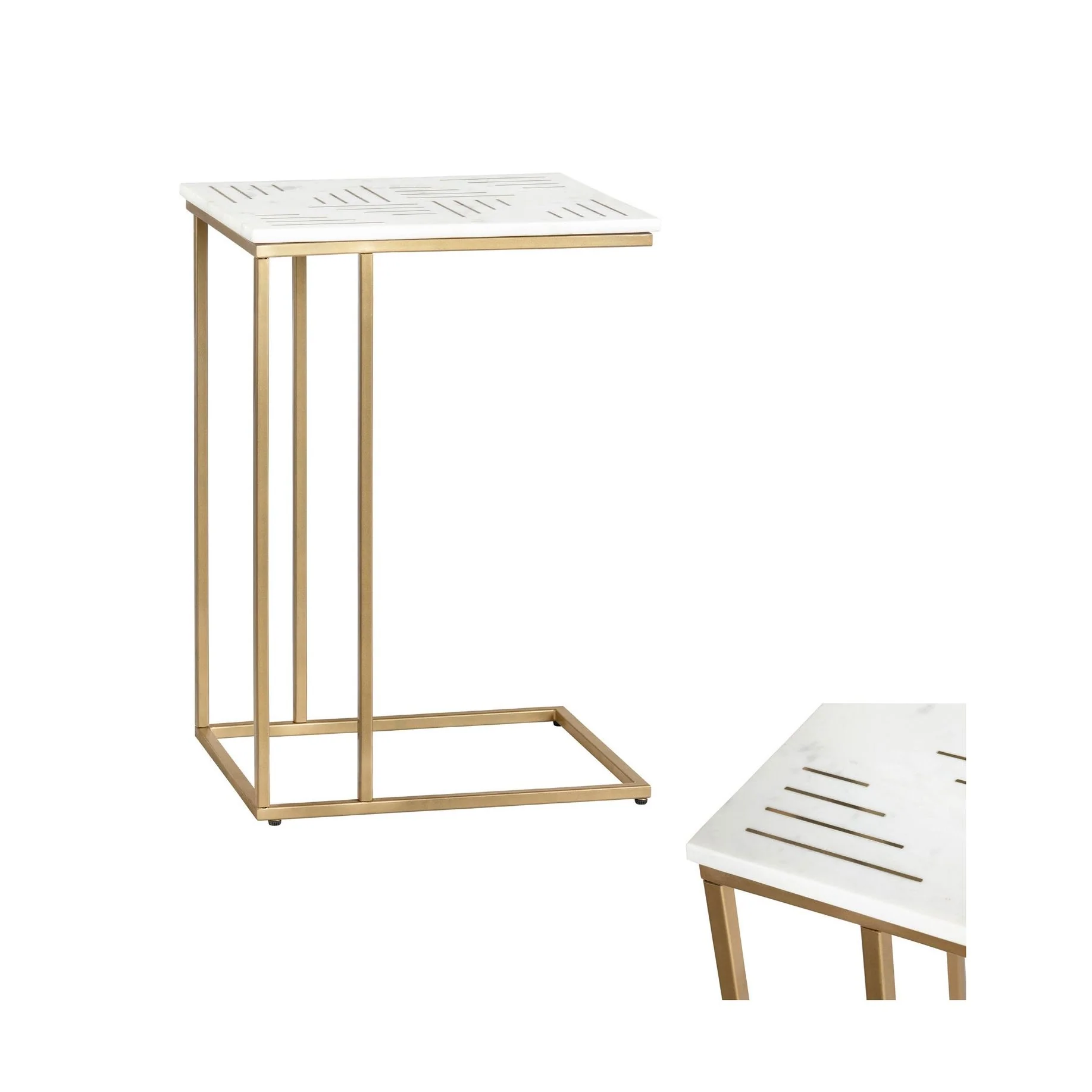 Crestview Collection Stardust White Marble Accent Table - Image 7