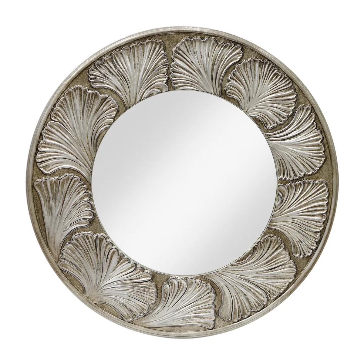 Crestview Collection Sterling Polished Silver Round Mirror