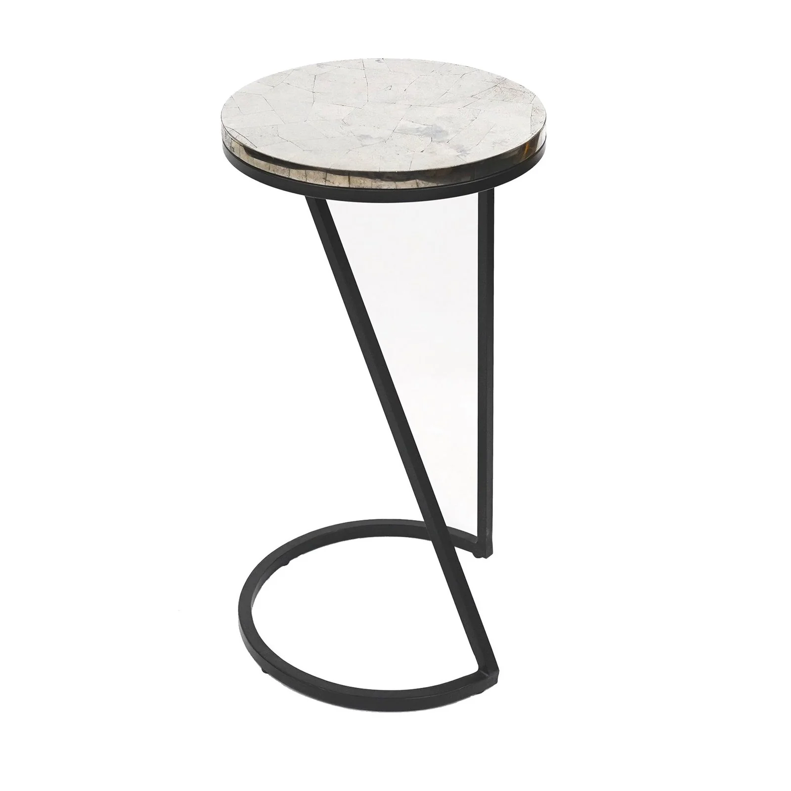 Crestview Collection Sullivan Silver Pyrite Round Accent Table - Image 2