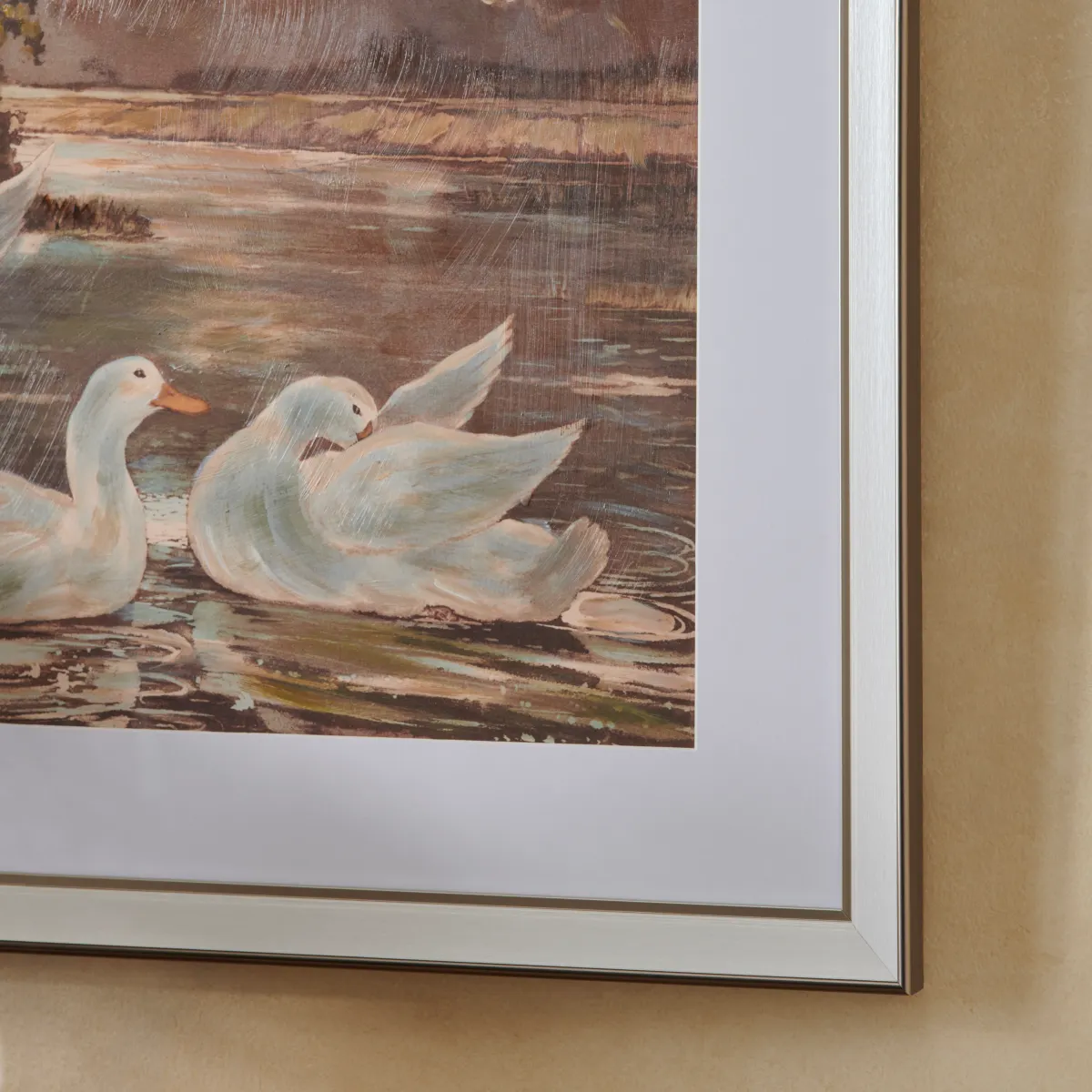 Crestview Collection Swan Lakes Hand Painted Wall Art - Image 3