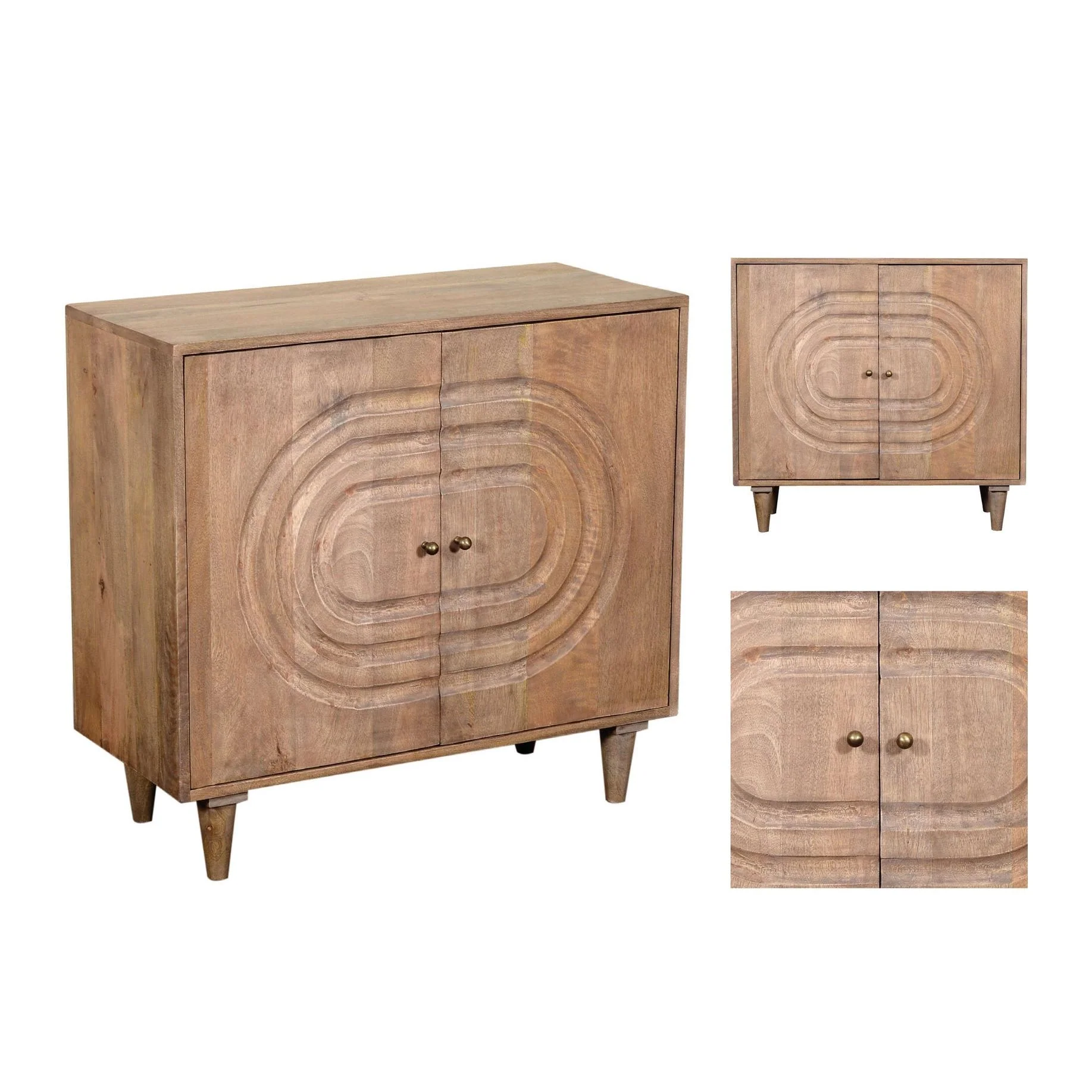 Crestview Collection Talladega Medium Brown Solid Wood Cabinet - Image 2