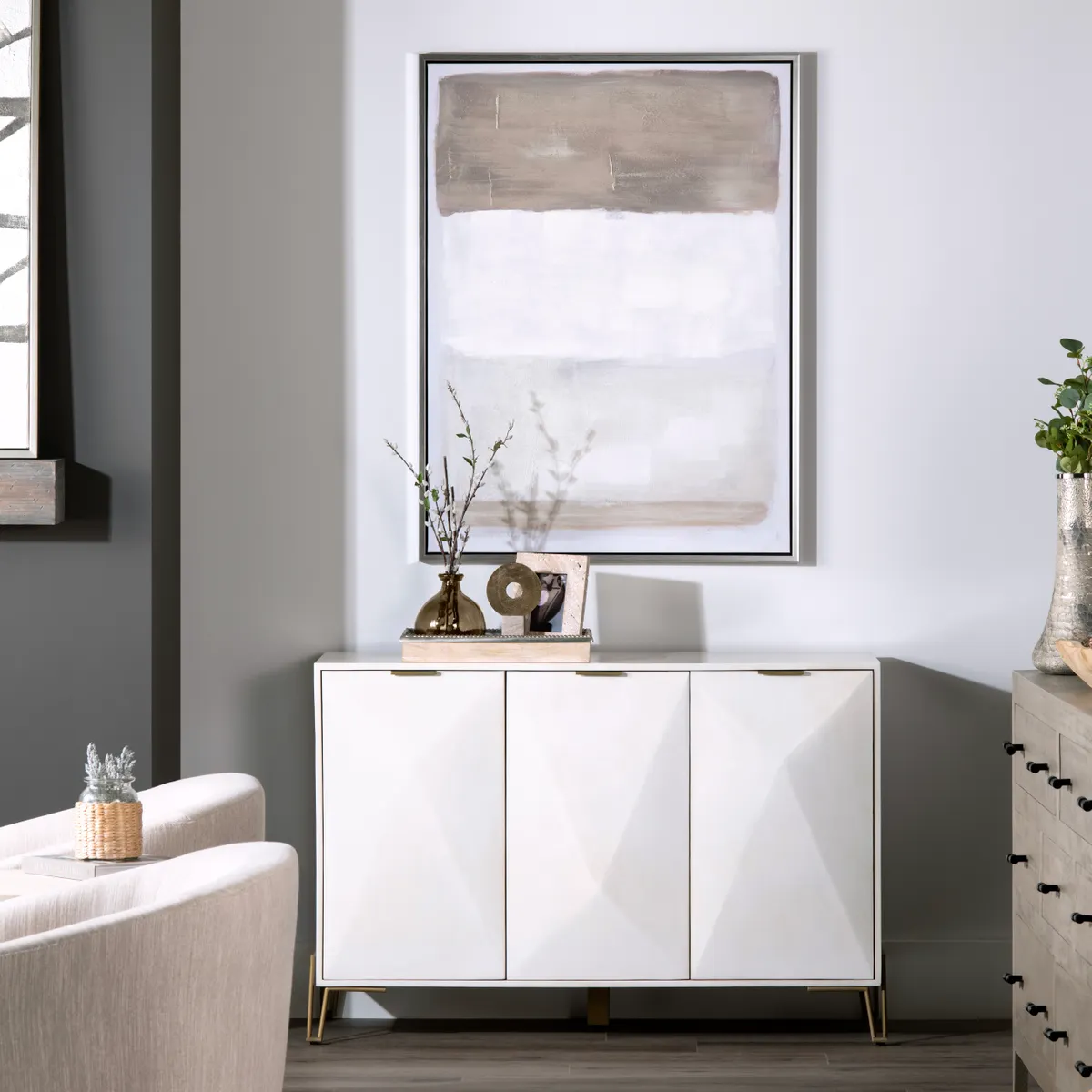 Crestview Collection Tan Lines 1 Color Block Wall Art