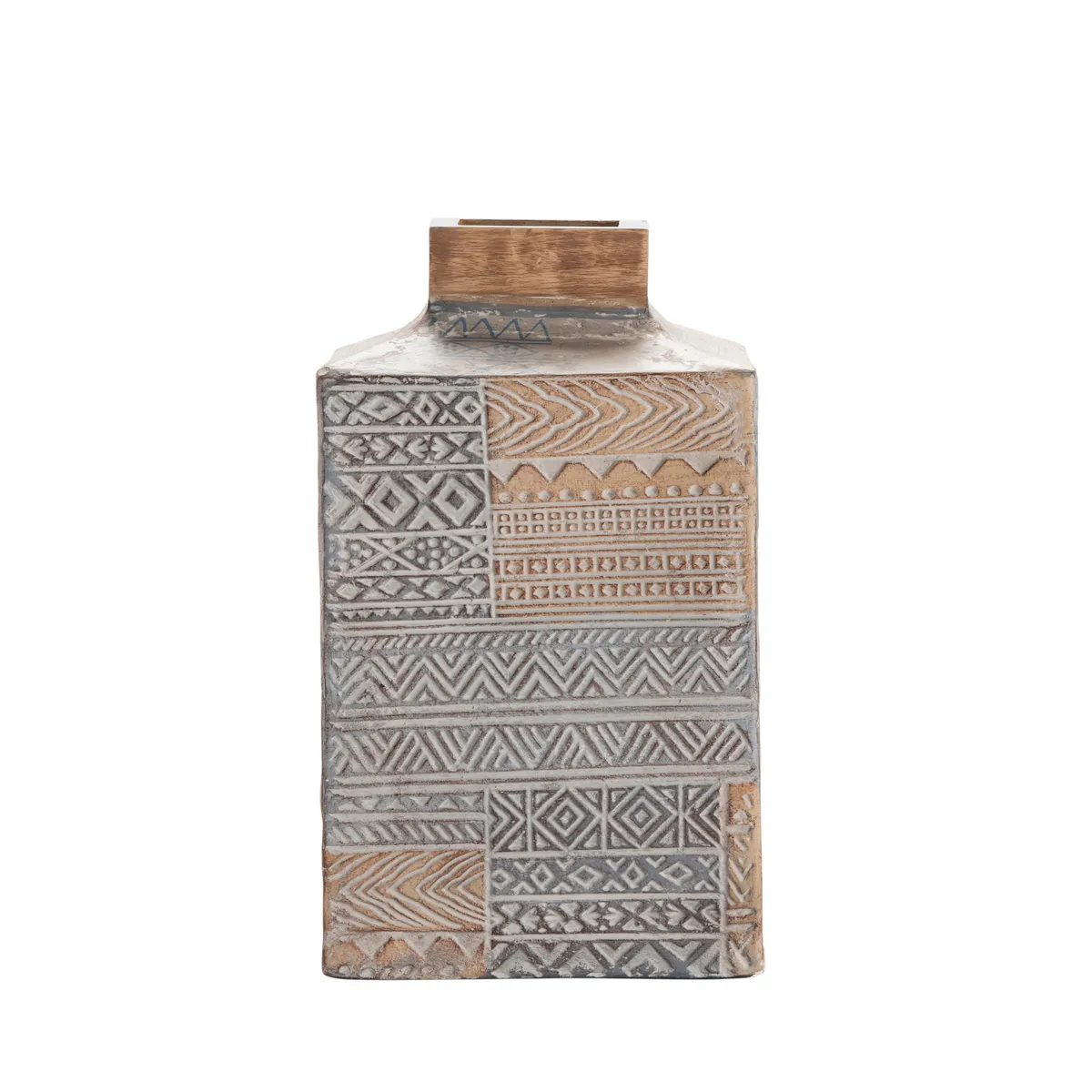 Crestview Collection Taos Medium Carved Square Vase - Image 2